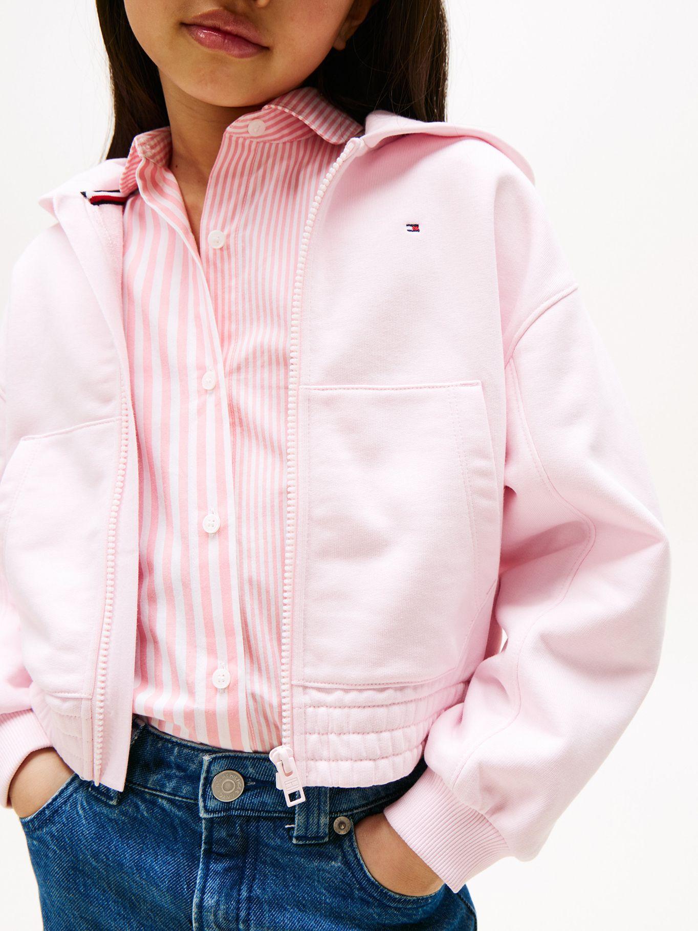 Polerón Hoodie Con Logo Y Cierre Rosado Tommy Hilfiger-3