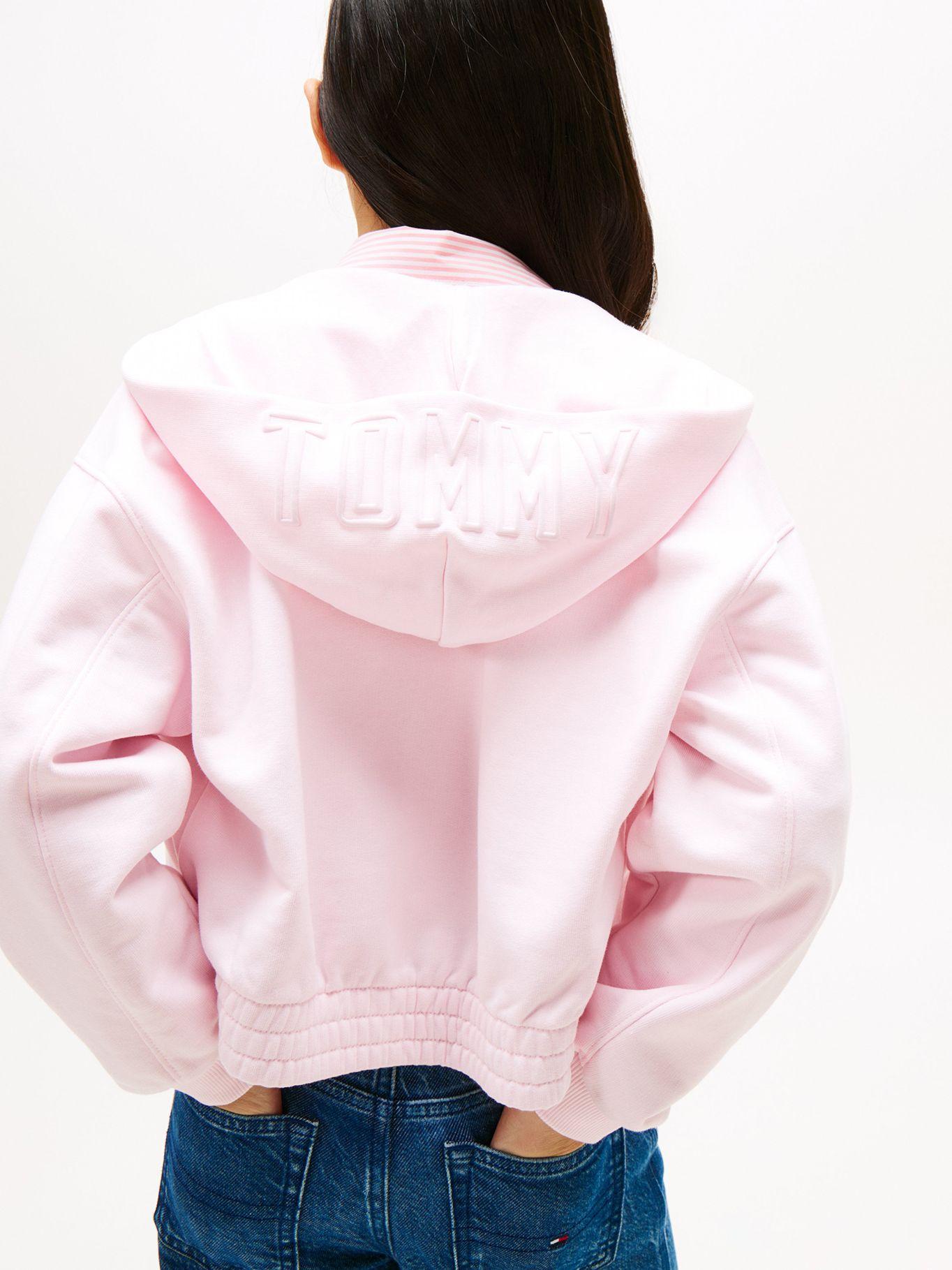 Polerón Hoodie Con Logo Y Cierre Rosado Tommy Hilfiger-4