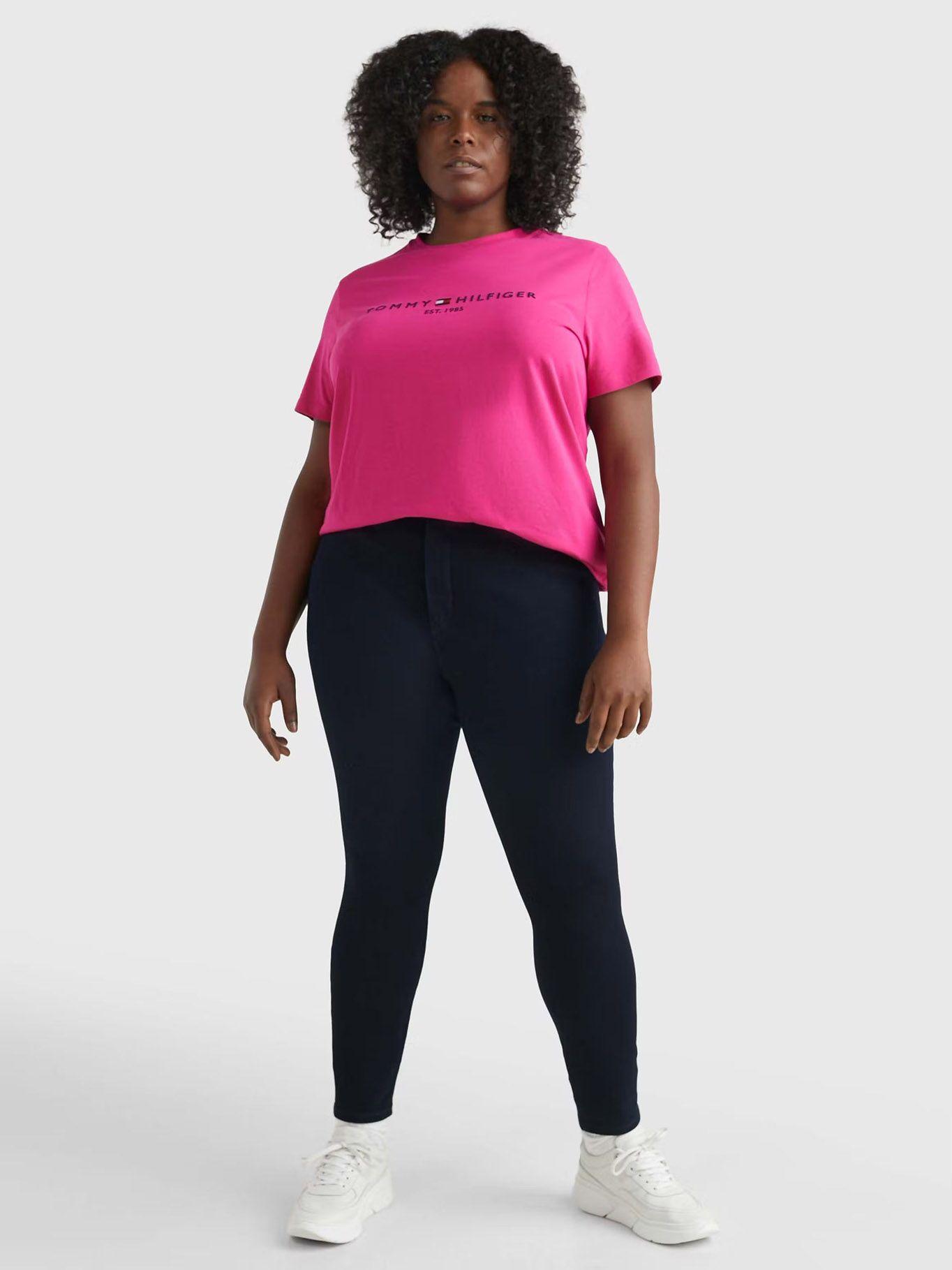 Polera Curve Essential C-Neck Fucsia Tommy Hilfiger-1
