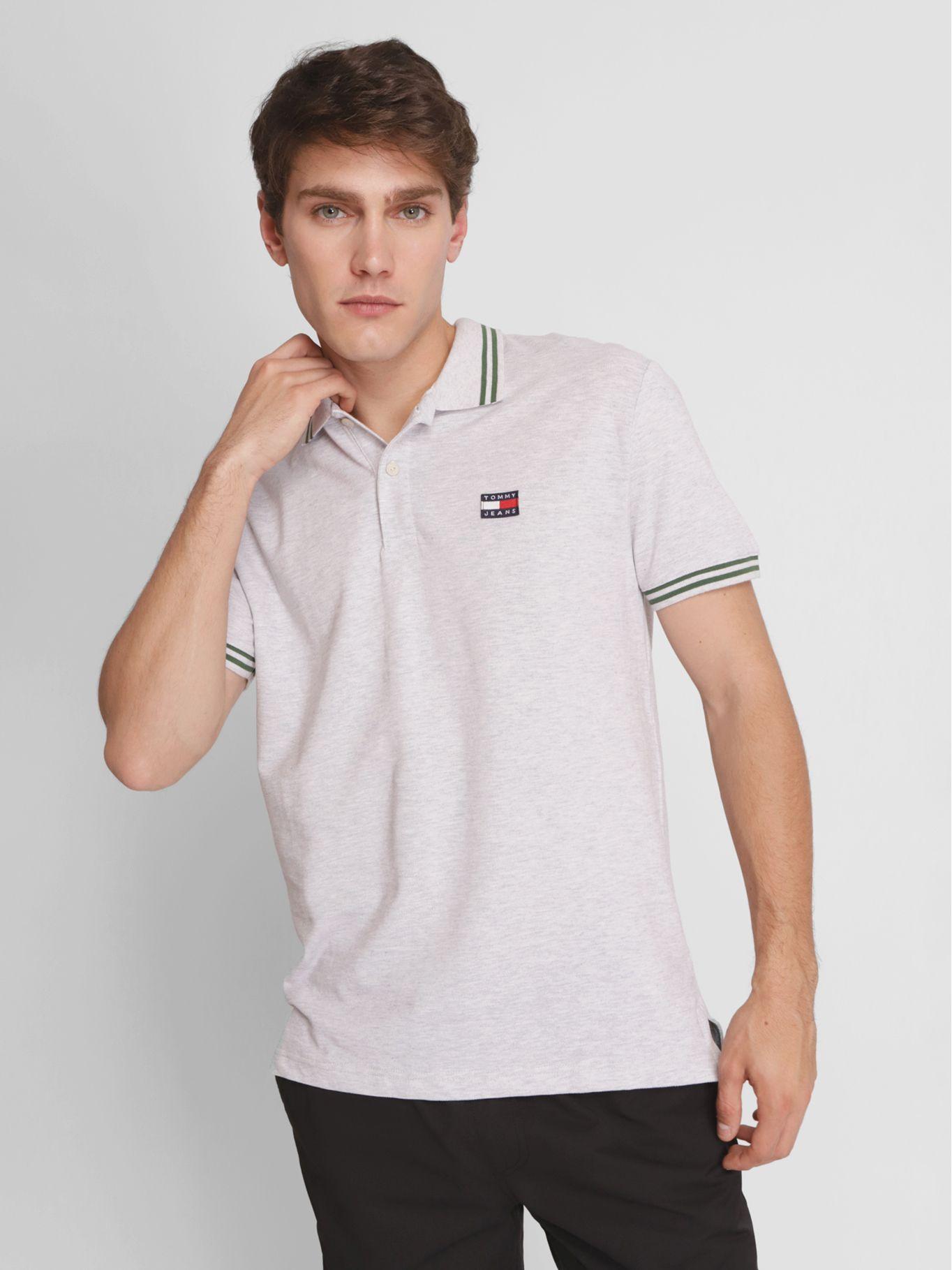 Polo  Classic Tipping Con Logo Gris Tommy Jeans-0