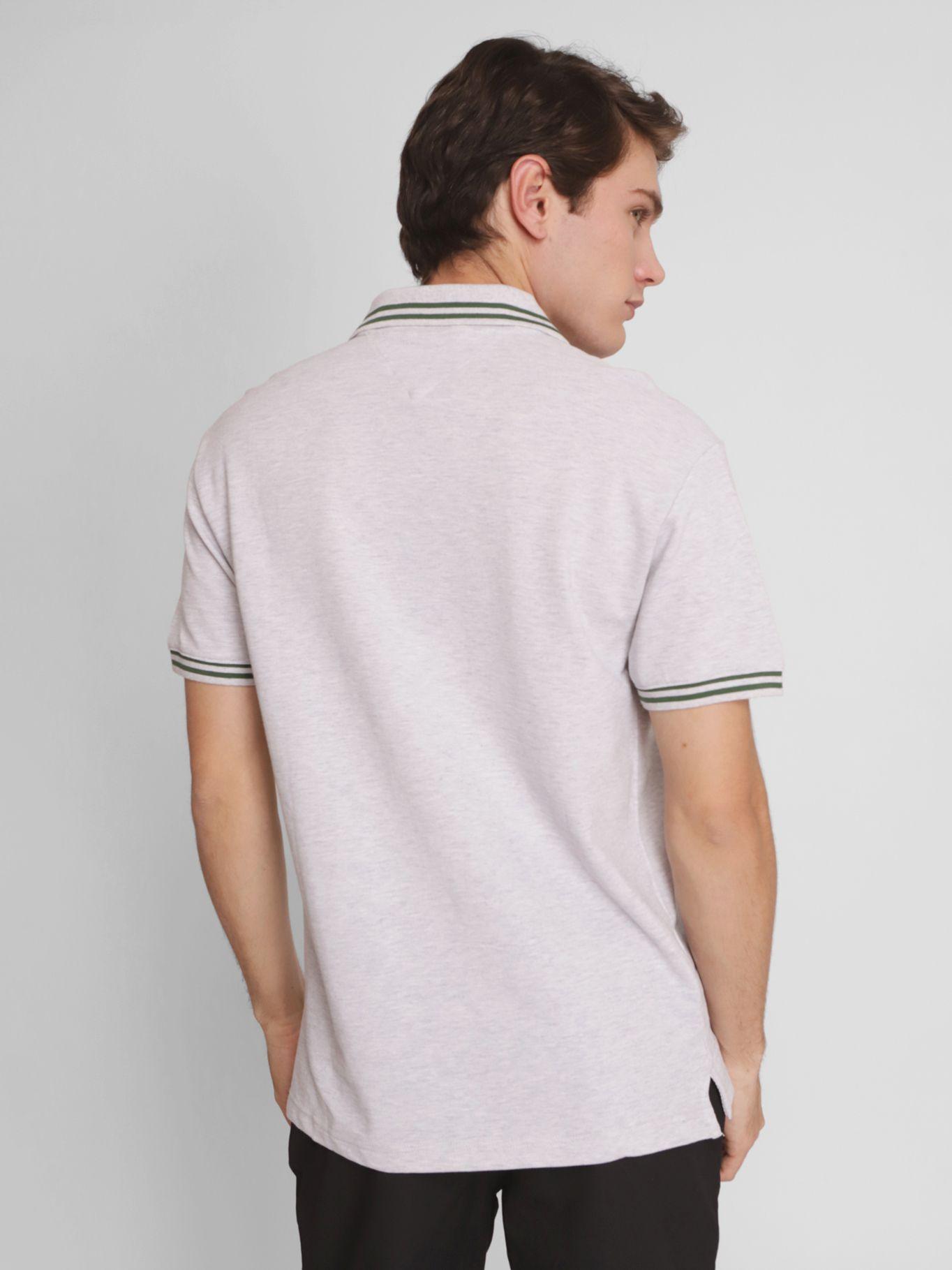 Polo  Classic Tipping Con Logo Gris Tommy Jeans-1