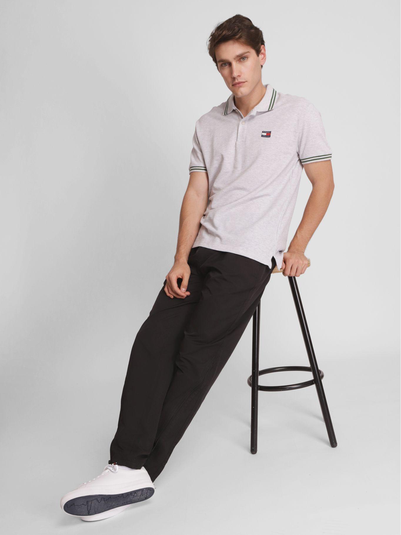 Polo  Classic Tipping Con Logo Gris Tommy Jeans-2