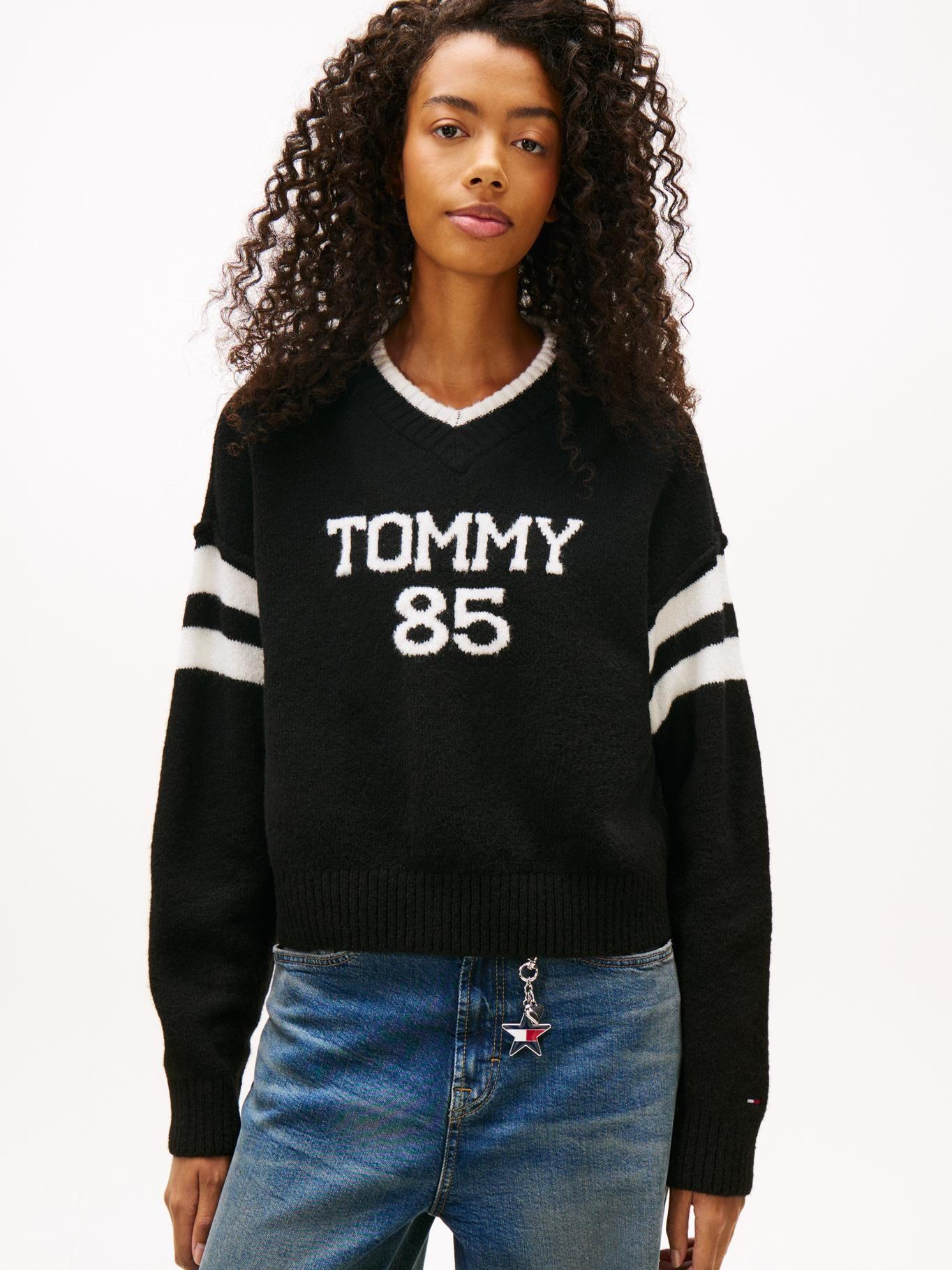 Sweater Logo Varsity Relaxed Fit Tommy Jeans Negro-0