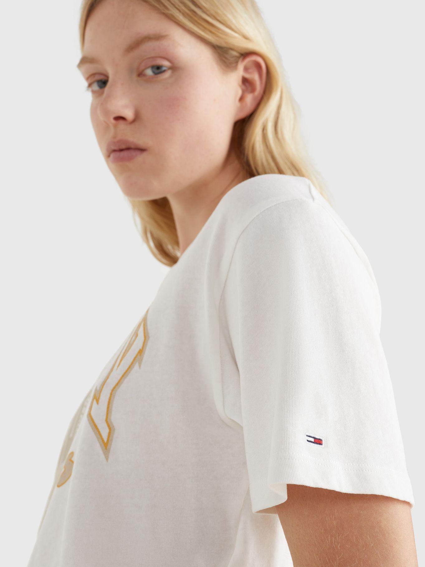 Polera Cropped College Splicing Negro Tommy Hilfiger-2