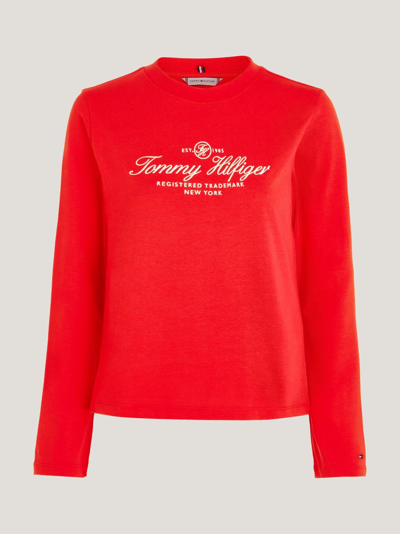Polera Con Logo Script C-Neck Rojo Tommy Hilfiger-4