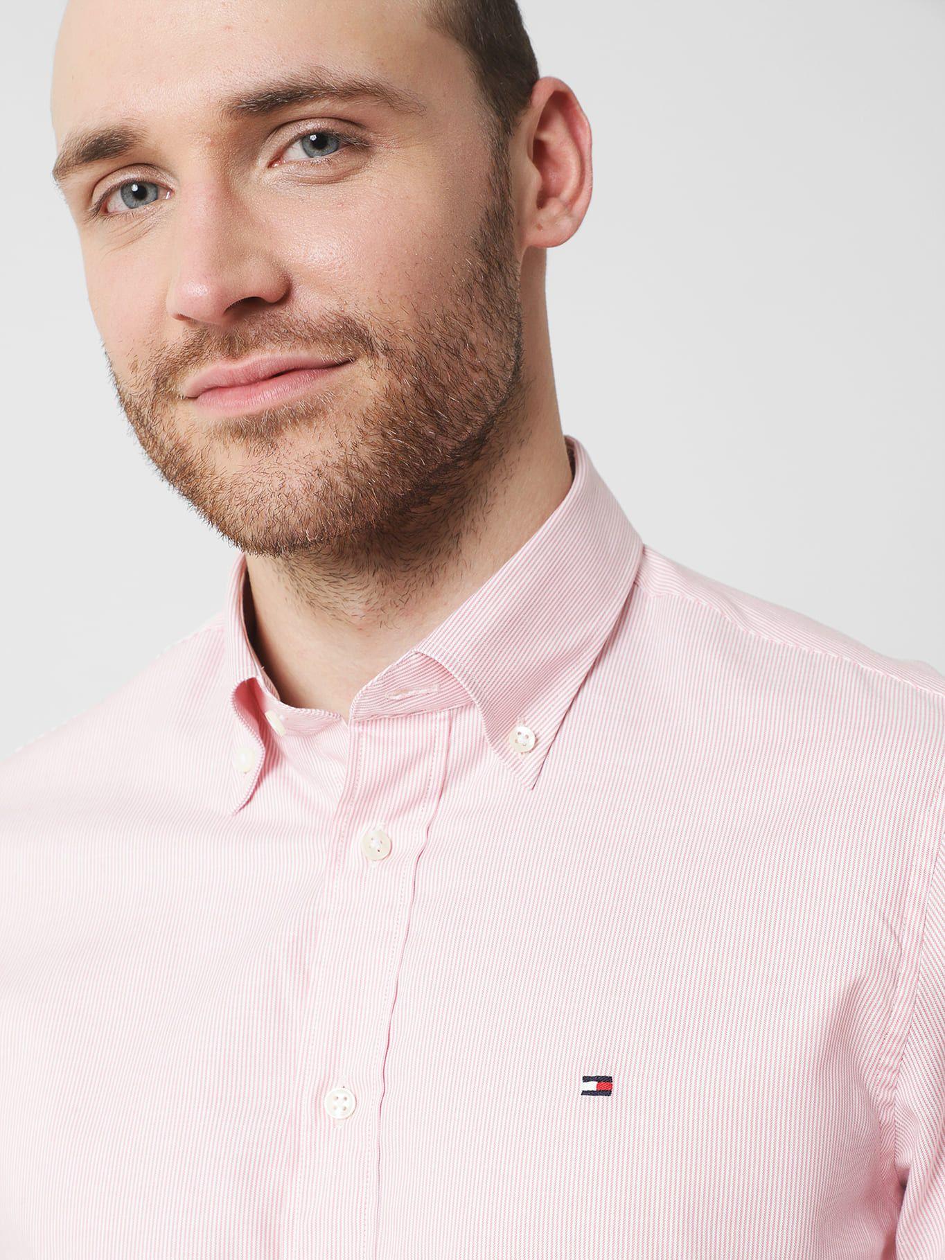 Camisa Hairline A Rayas Regular Fit Rosado Tommy Hilfiger-4