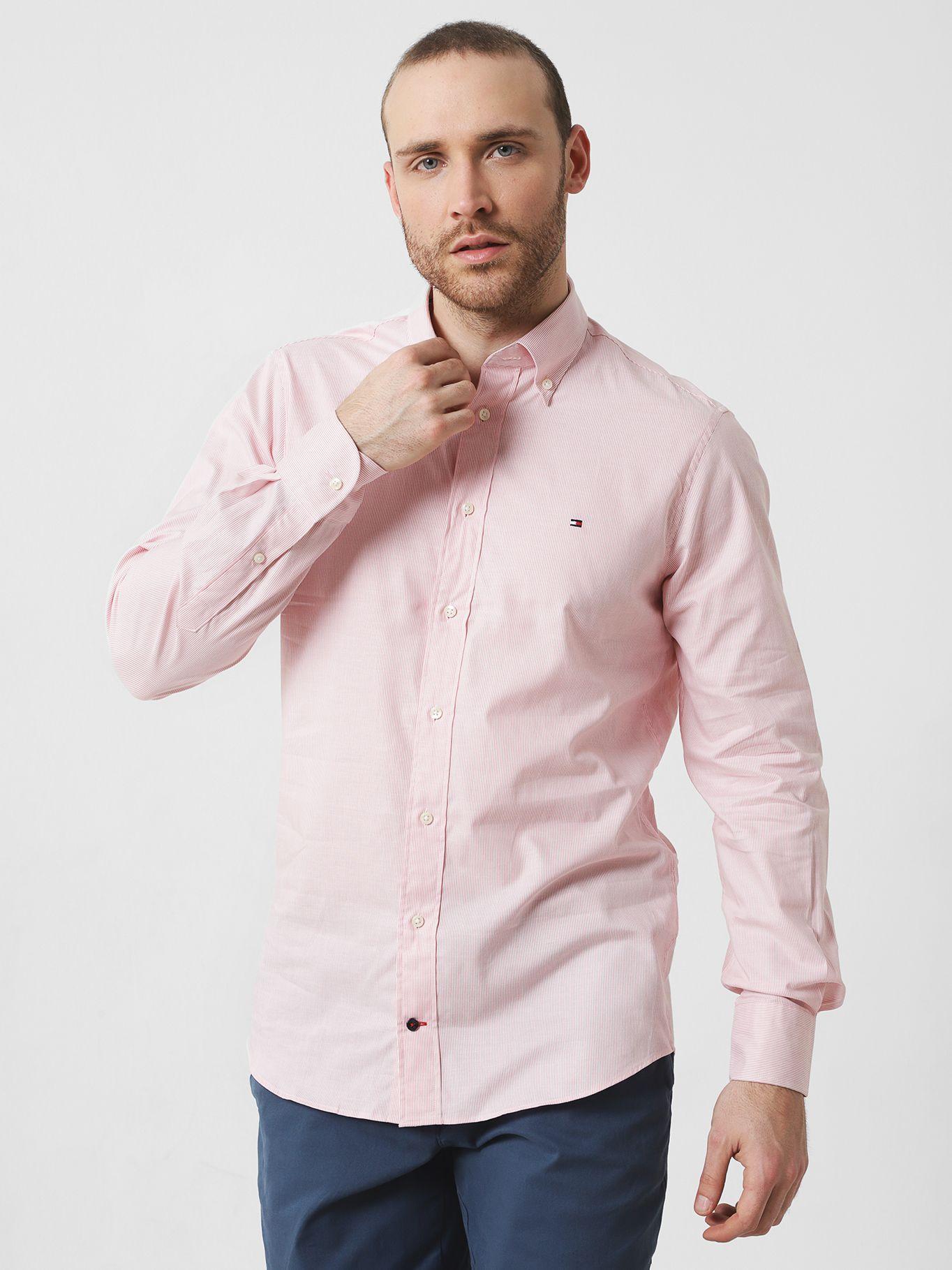Camisa Hairline A Rayas Regular Fit Rosado Tommy Hilfiger-0