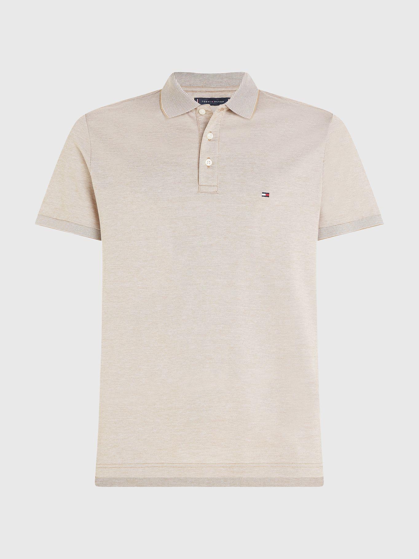 Polo Oxford Logo Regular Fit Beige Tommy Hilfiger-4