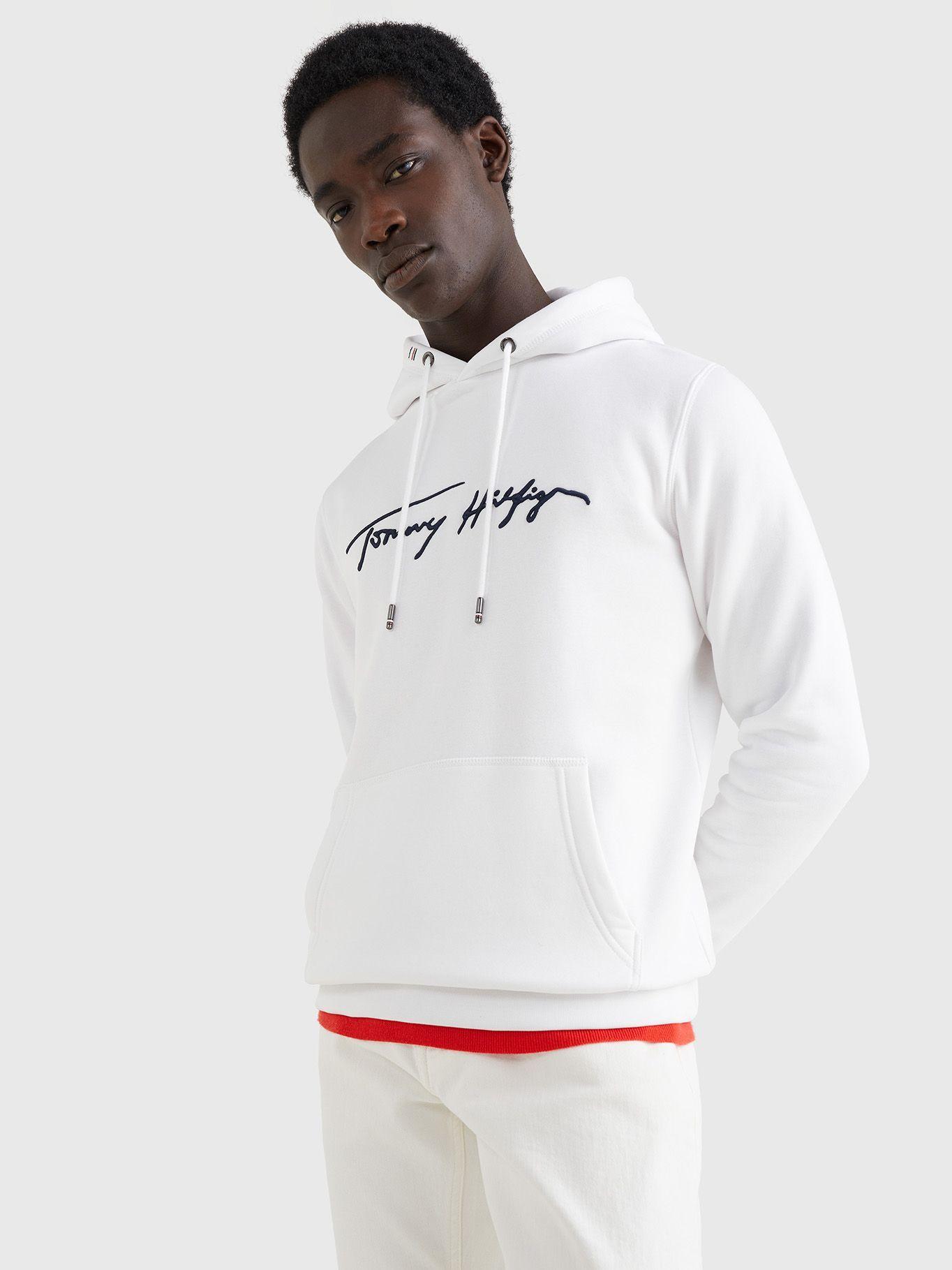 Polerón Hoodie Signature Blanco Tommy Hilfiger JN2-3
