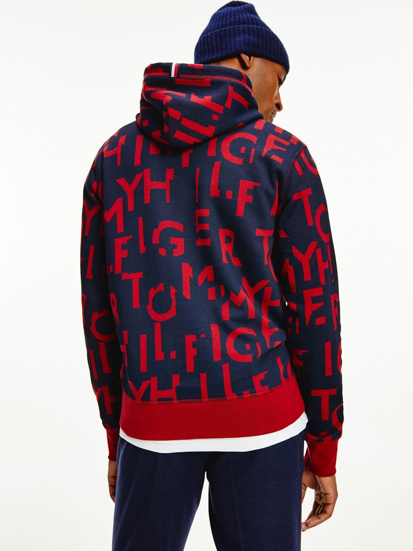 Polerón Hoodie Spell Out Rojo Tommy Hilfiger F2-1