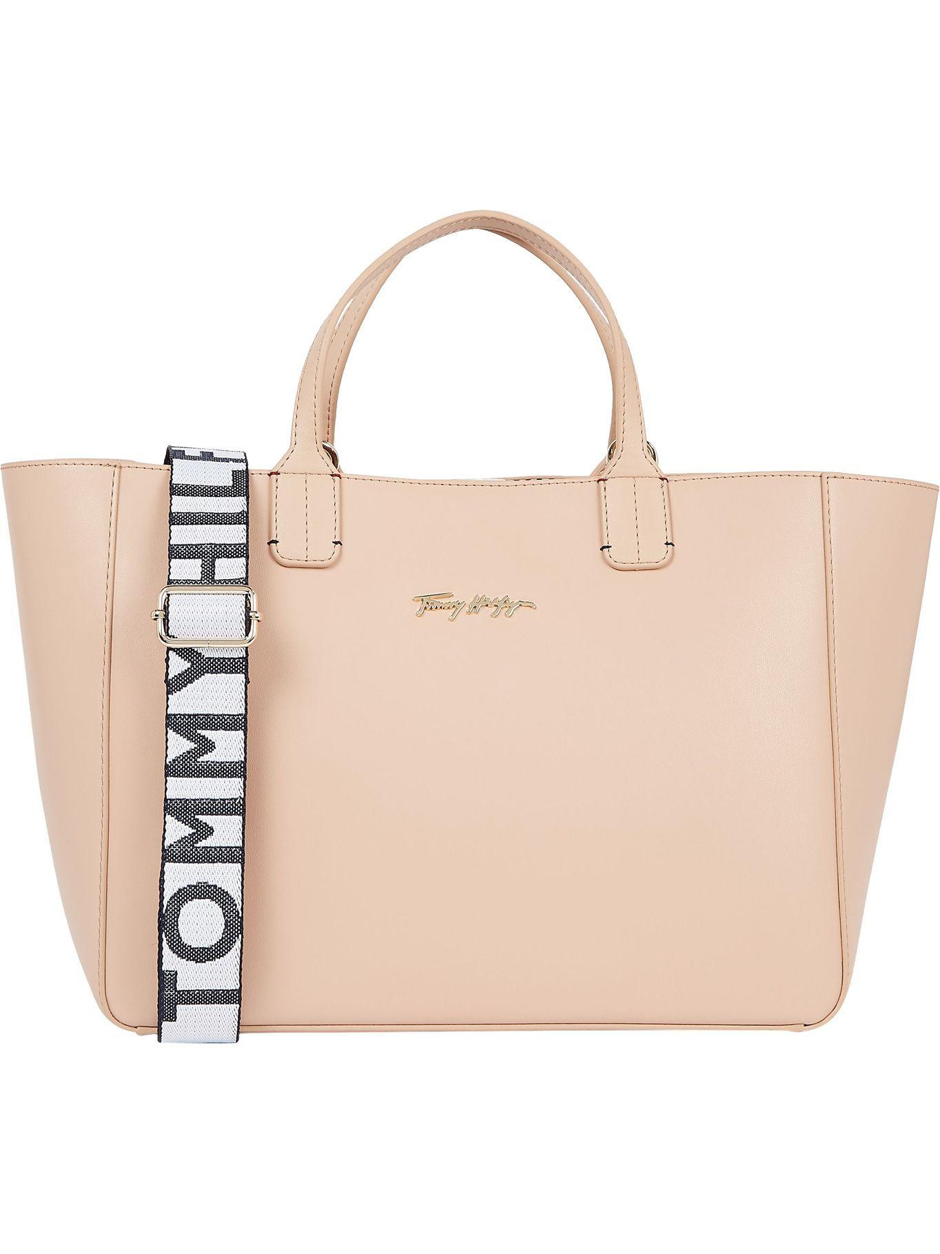 Cartera Satchel Iconic Signature Rosado Tommy Hilfiger-0