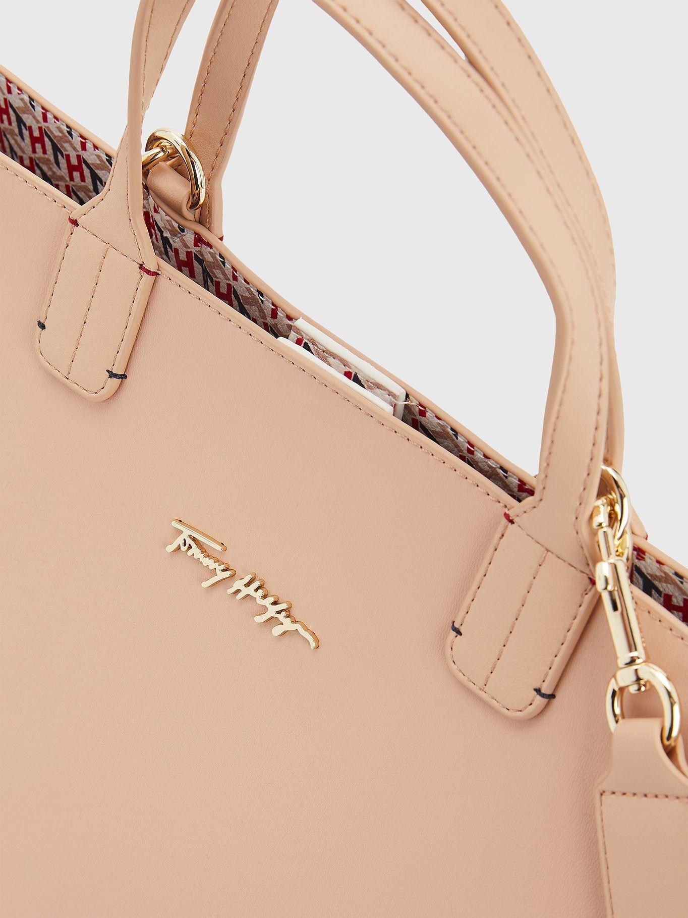 Cartera Satchel Iconic Signature Rosado Tommy Hilfiger-2