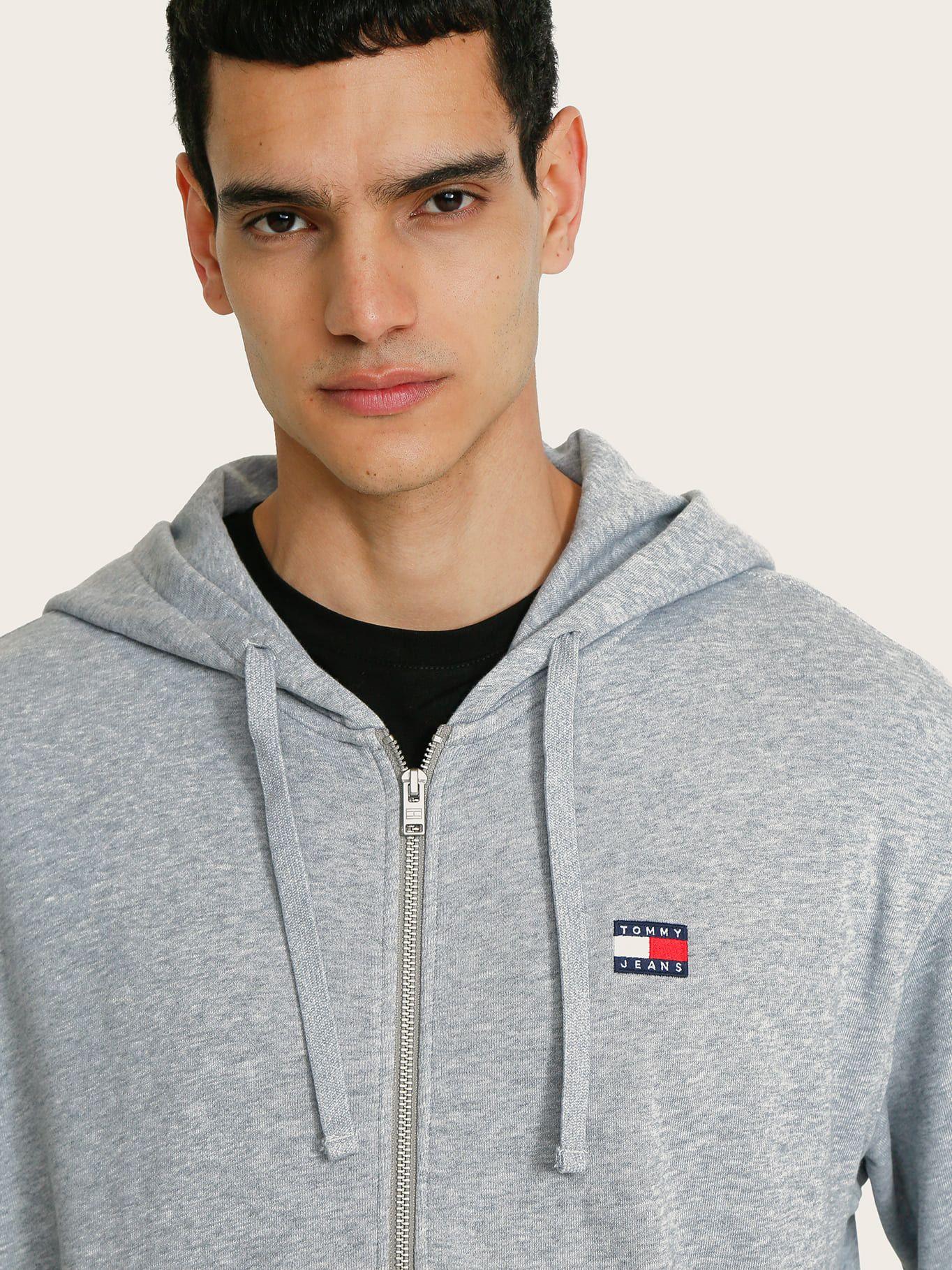 Polerón Hoodie Solid Con Cierre Gris Tommy Jeans-4