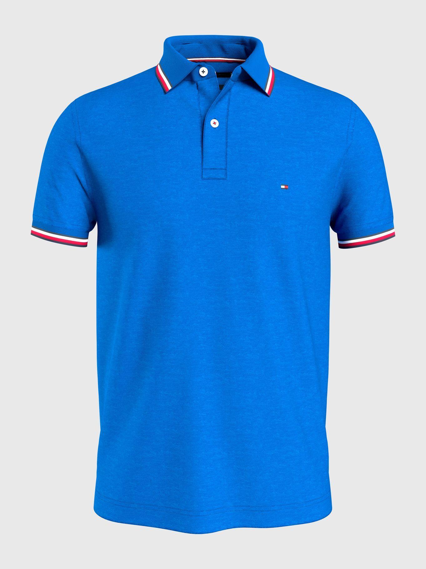 Polo Tommy Tipped Slim Azul Tommy Hilfiger-0