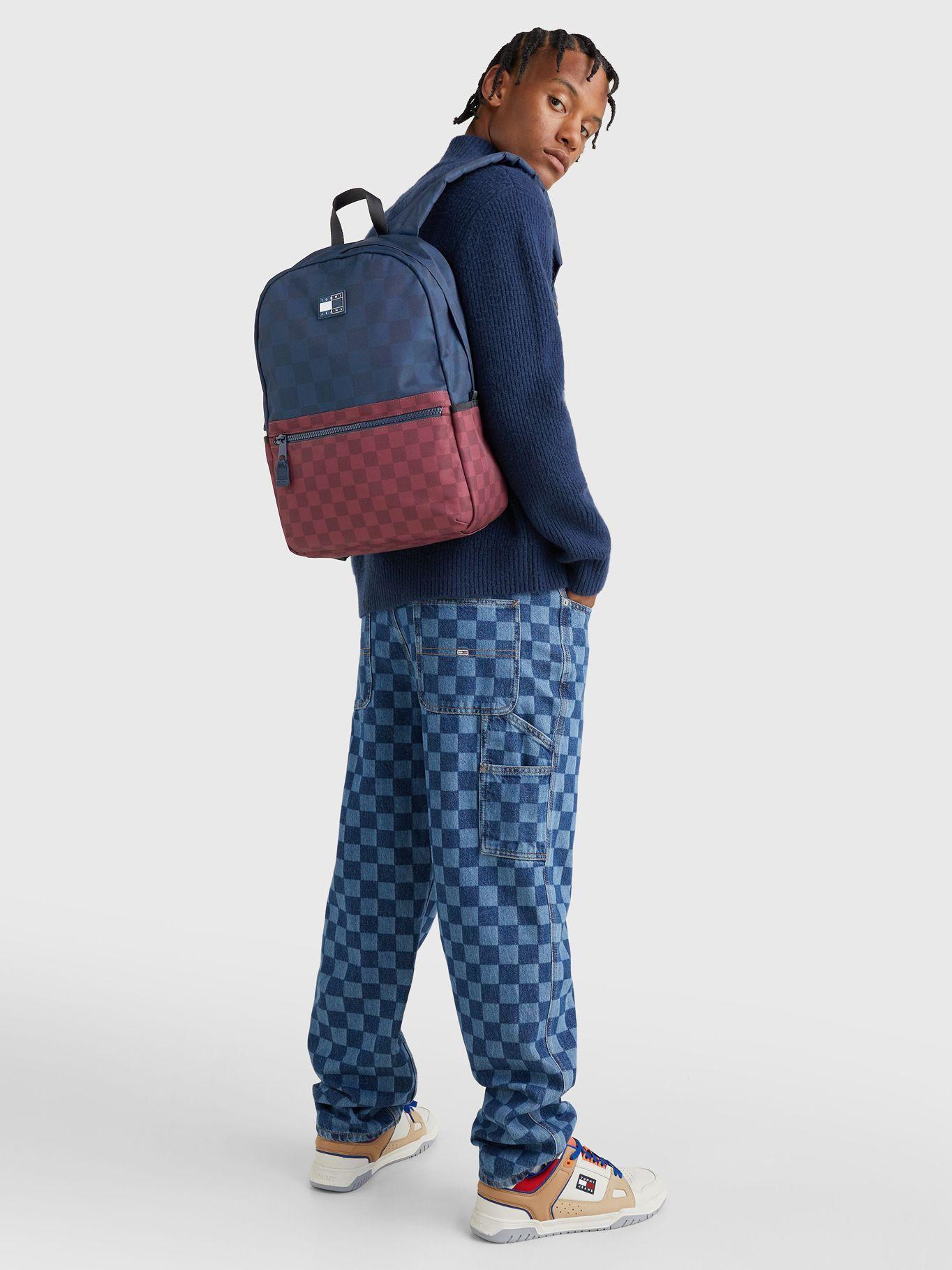 Mochila College Checkerboard Azul Tommy Hilfiger-1