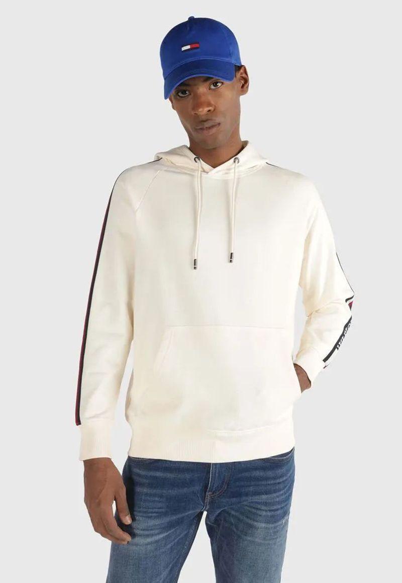 POLERÓN HOODIE GLOBAL STRIPE BEIGE AEF TOMMY HILFIGER-0