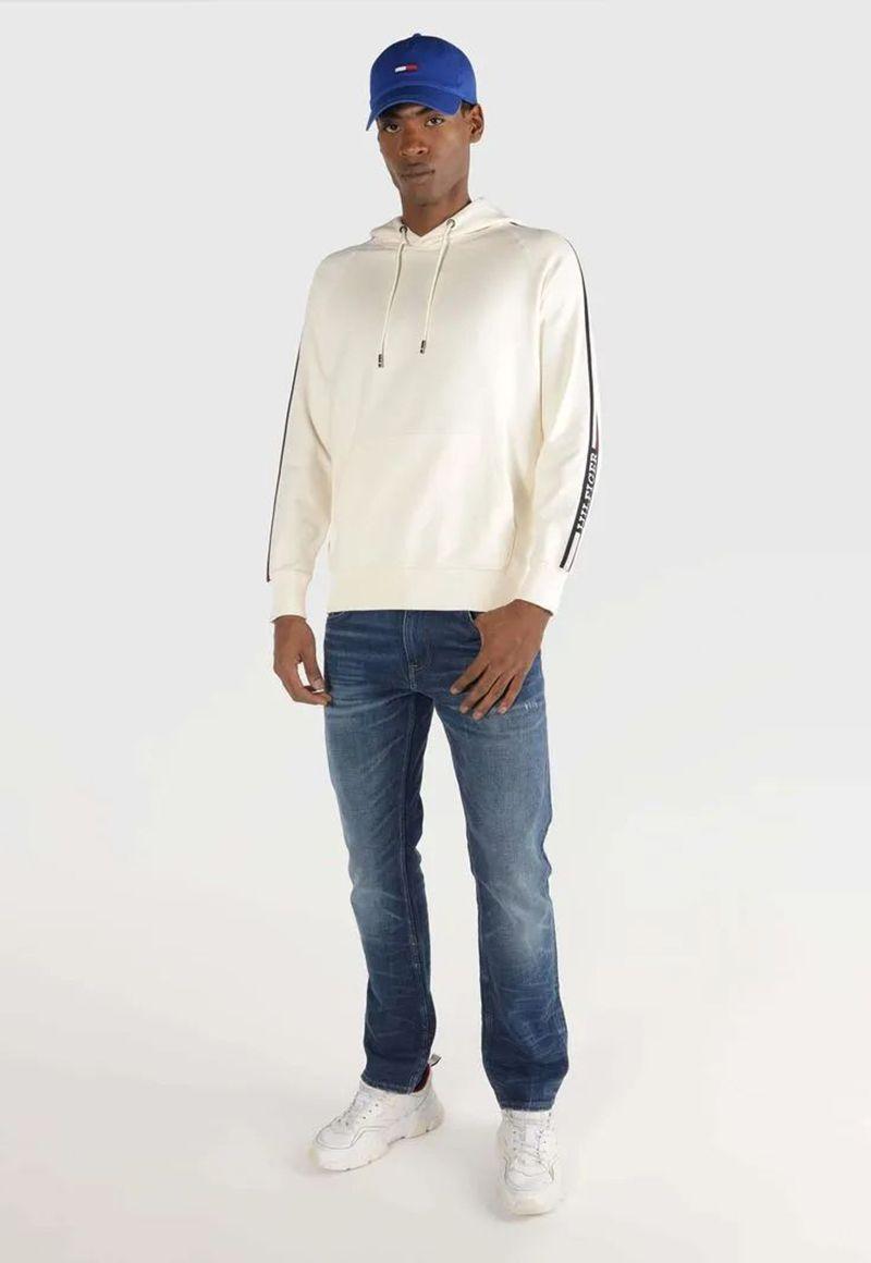 POLERÓN HOODIE GLOBAL STRIPE BEIGE AEF TOMMY HILFIGER-1