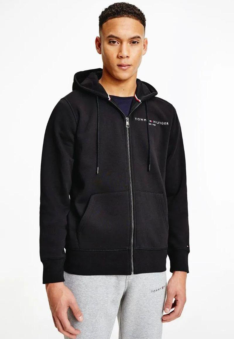 Polerón Hoodie Logo Y Cierre Negro Tommy Hilfiger-0