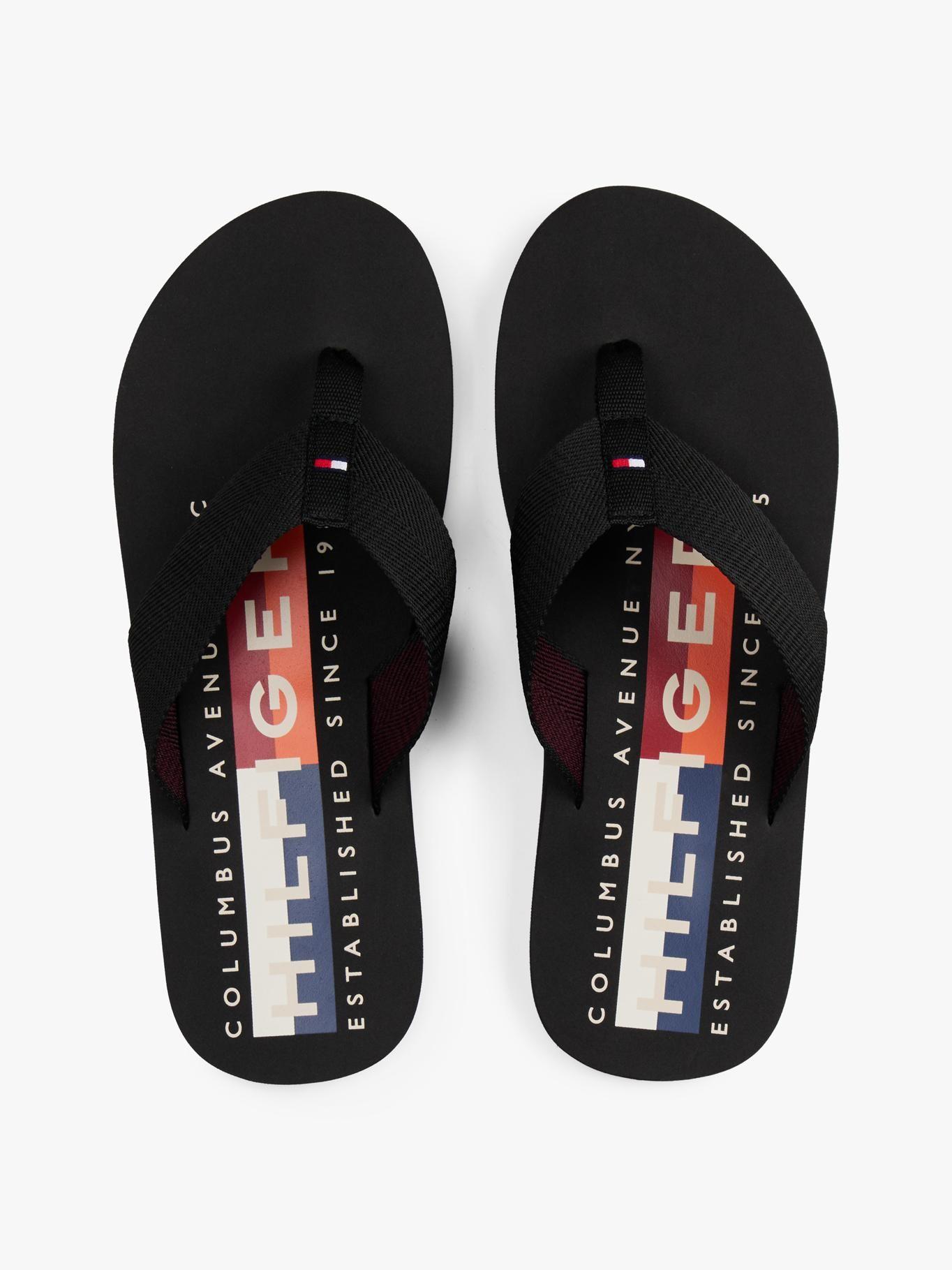 Sandalias Con Tiras De Tejido Negro Tommy Hilfiger-3