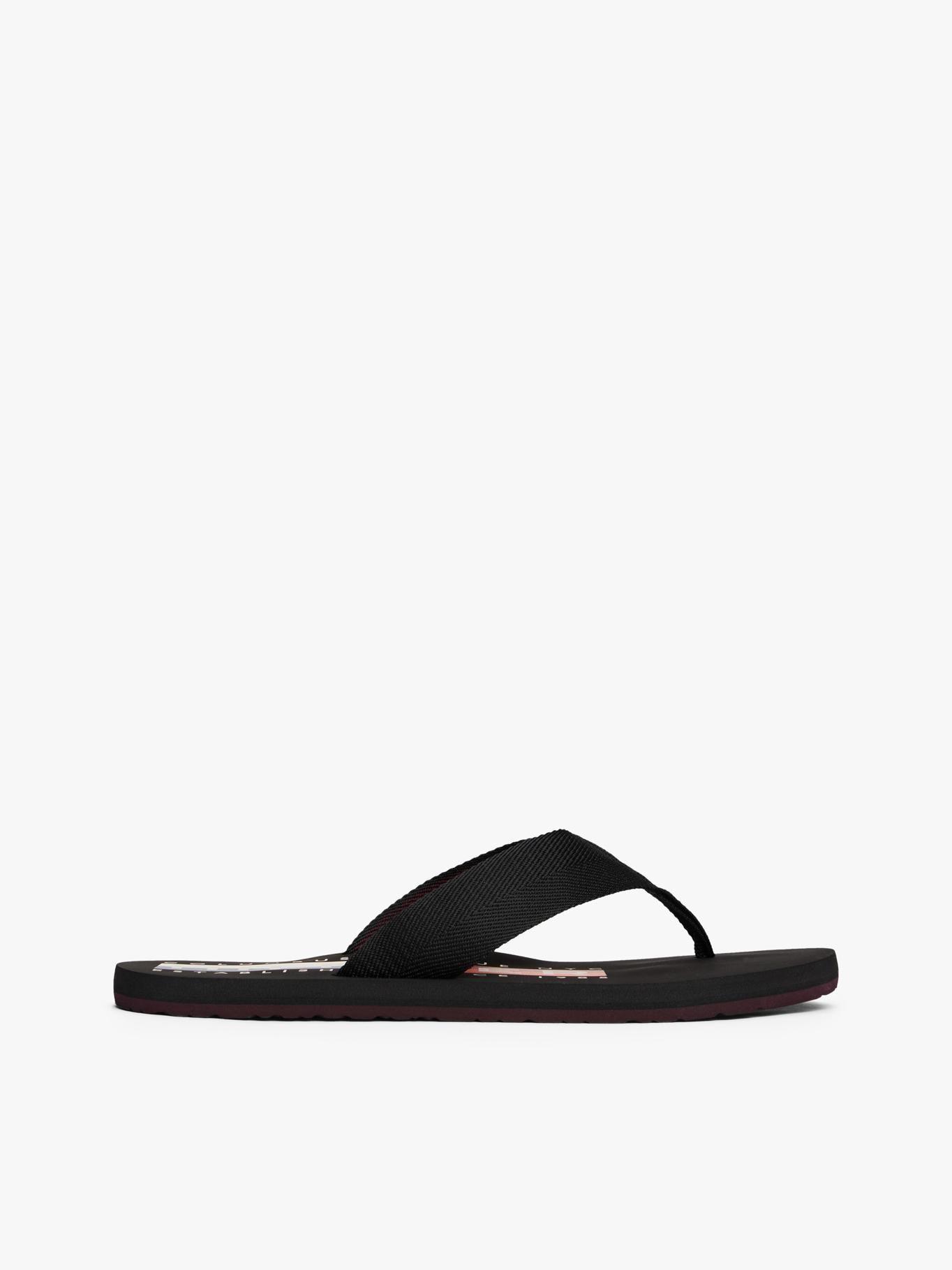 Sandalias Con Tiras De Tejido Negro Tommy Hilfiger-5