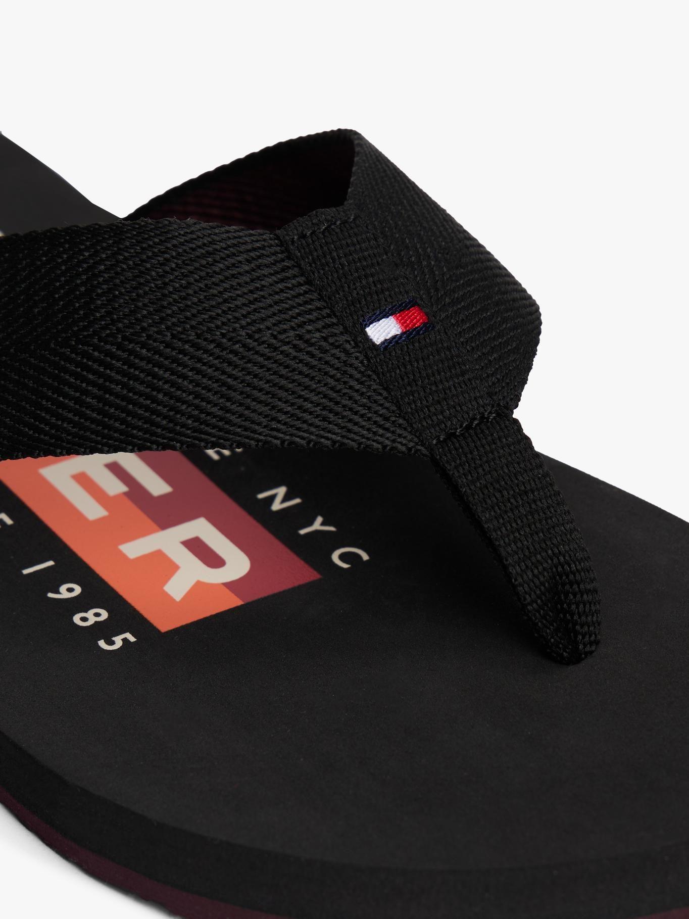 Sandalias Con Tiras De Tejido Negro Tommy Hilfiger-7