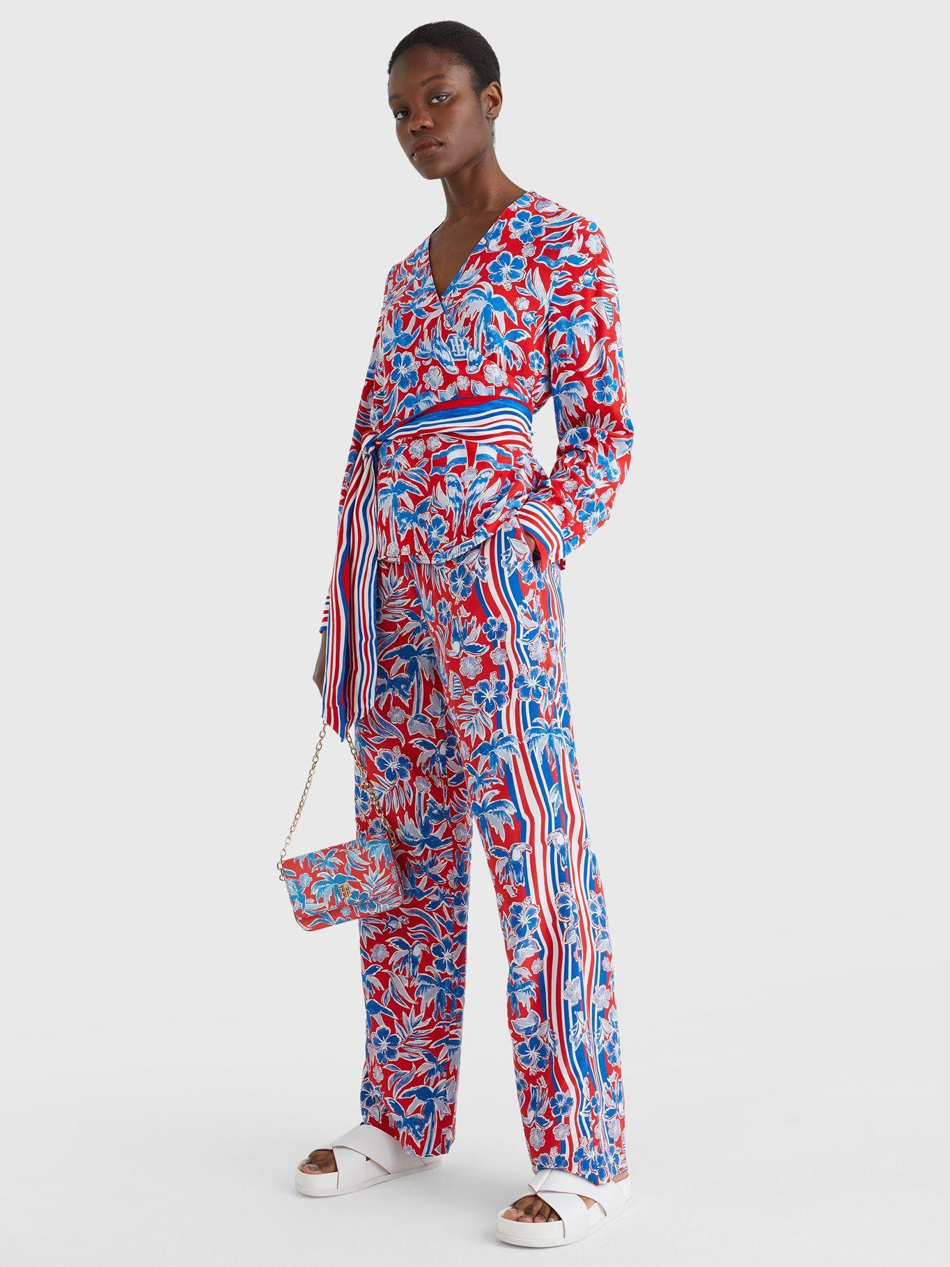 Pantalon Con Estampado Floral Rojo Tommy Hilfiger-0