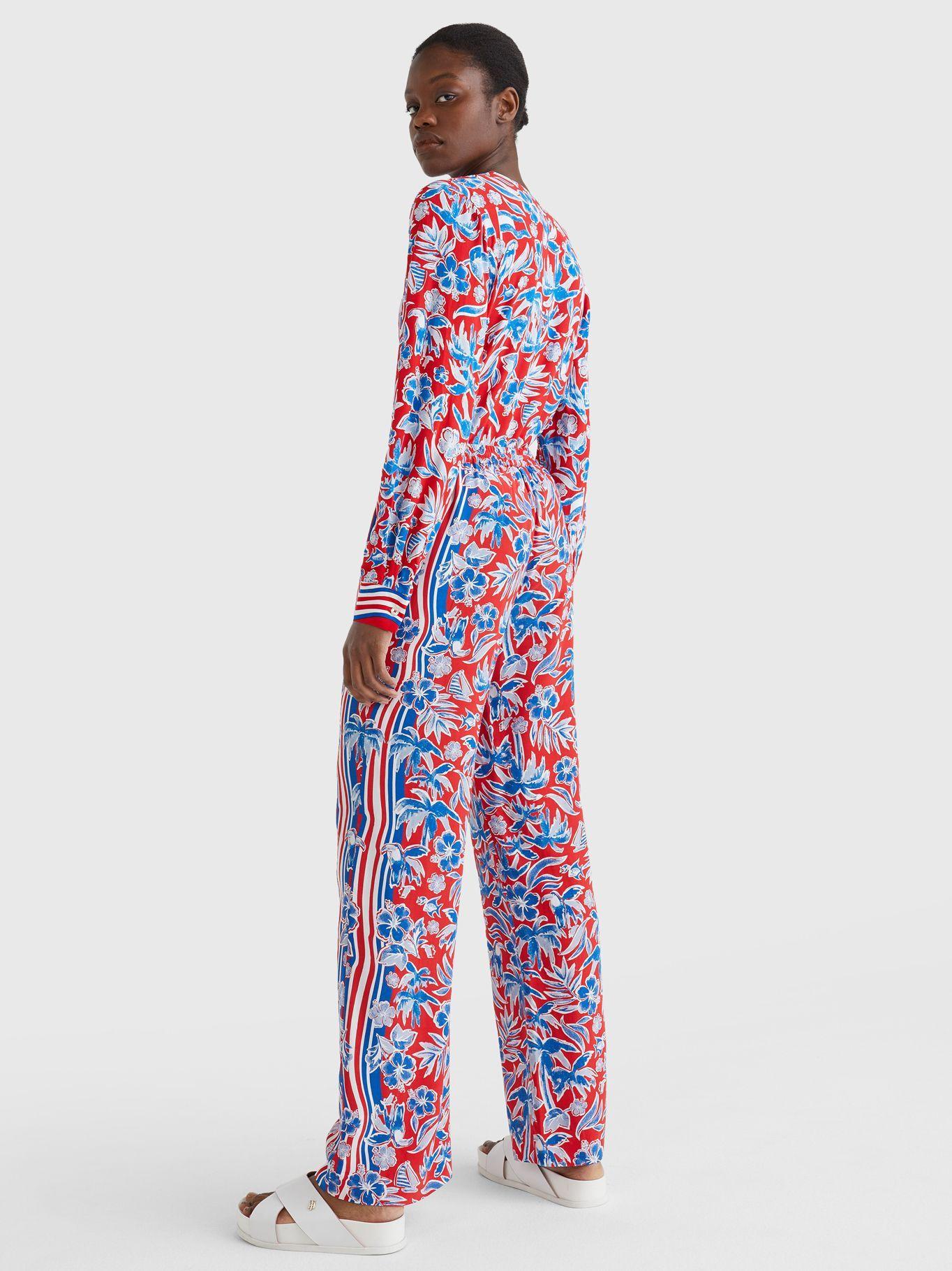 Pantalon Con Estampado Floral Rojo Tommy Hilfiger-1