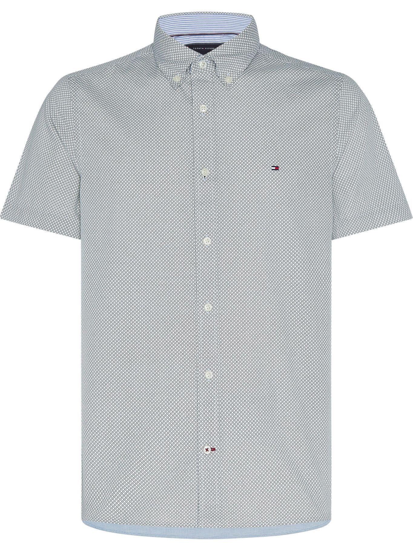 Camisa Micro Flower Print Slim Fit Azul Tommy Hilfiger-0
