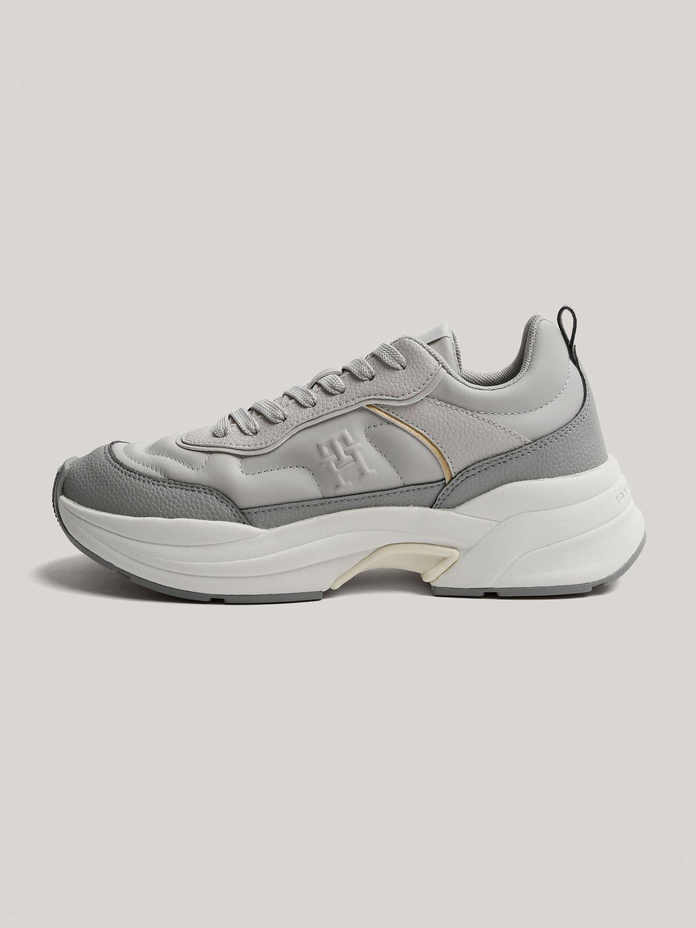 Zapatillas De Cuero Chunky Dressy Gris Tommy Hilfiger-5