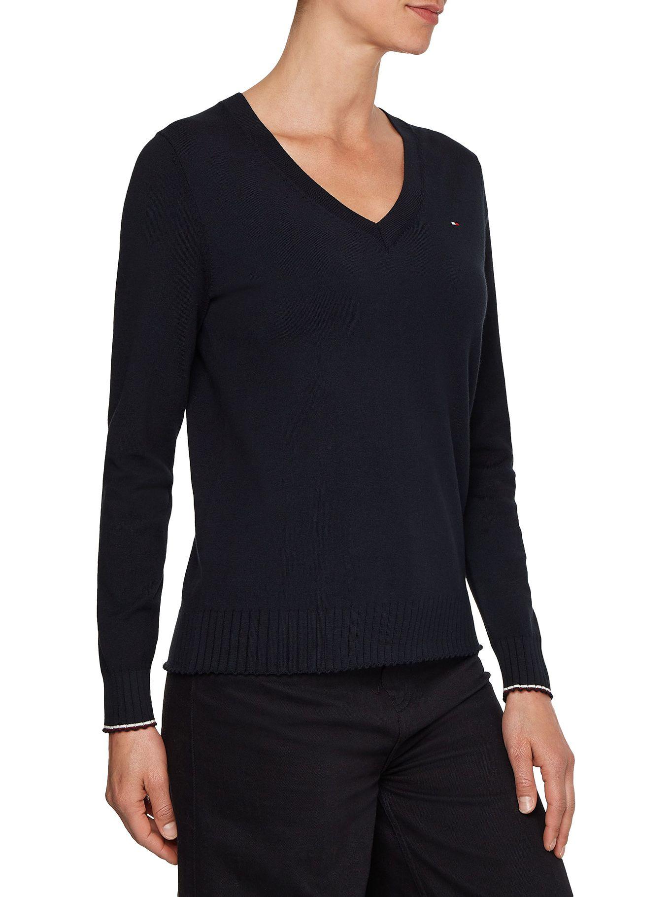 Sweater Essential Con Logo V-Neck Azul Tommy Hilfiger-2