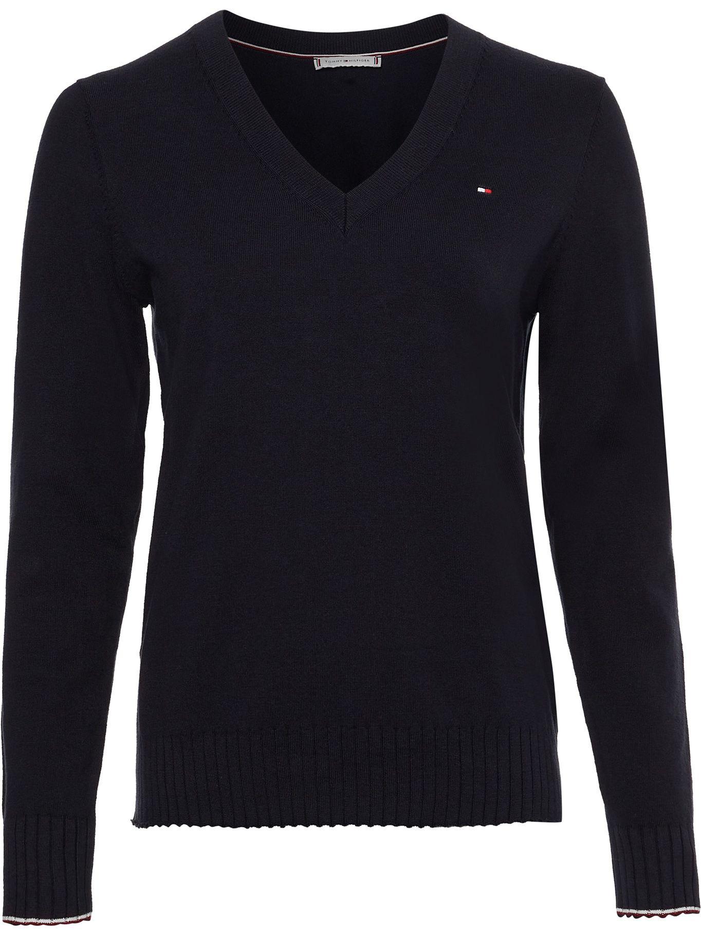 Sweater Essential Con Logo V-Neck Azul Tommy Hilfiger-4