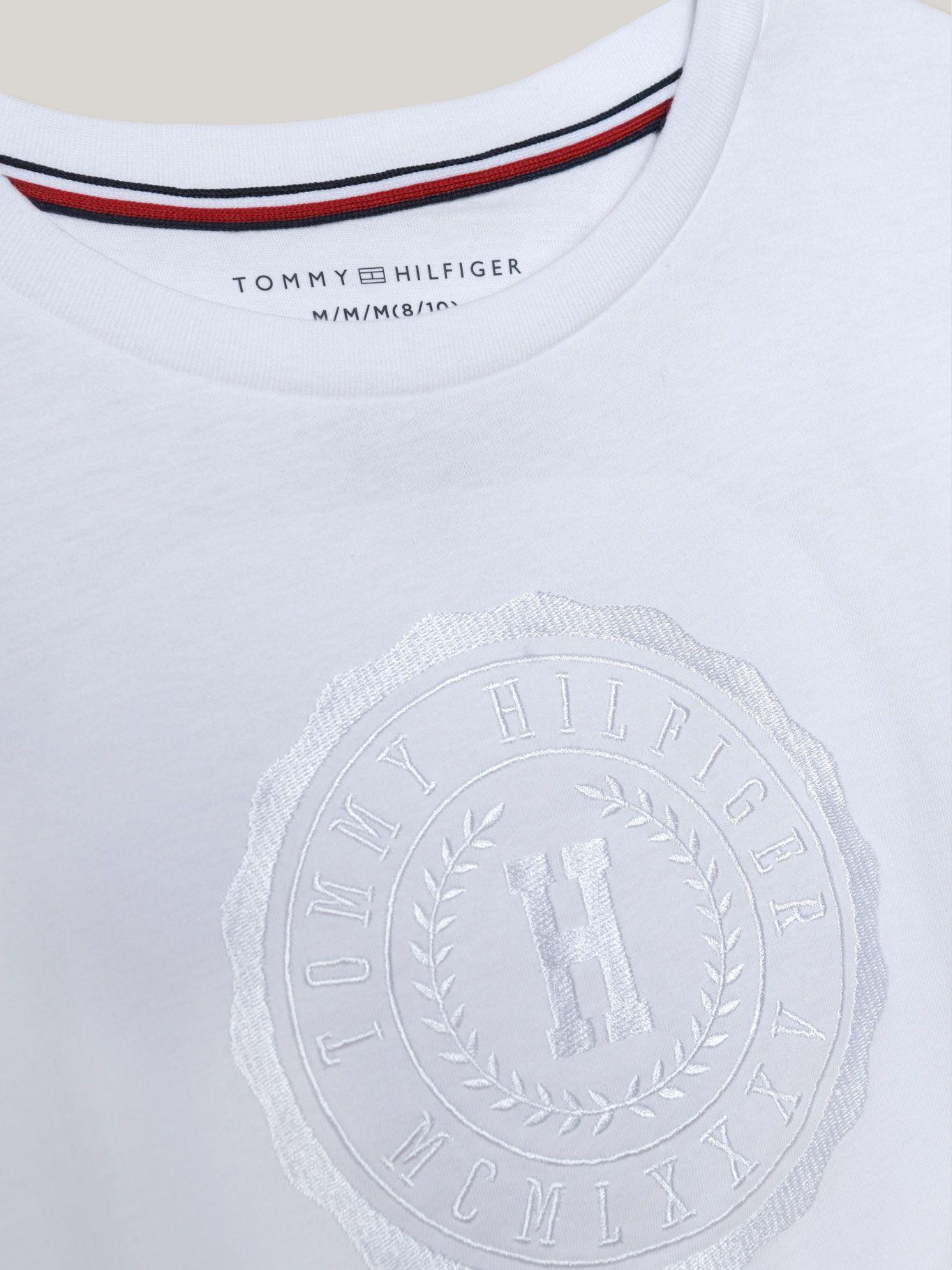 Polera De Niña Con Logo Bordado Blanco Tommy Hilfiger-3