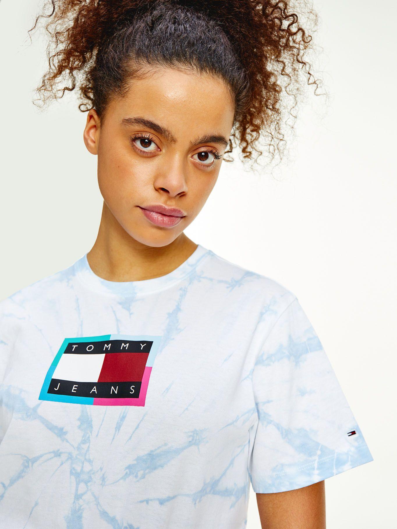 Polera Relaxed Tie Dye Celeste Tommy Jeans M2-2