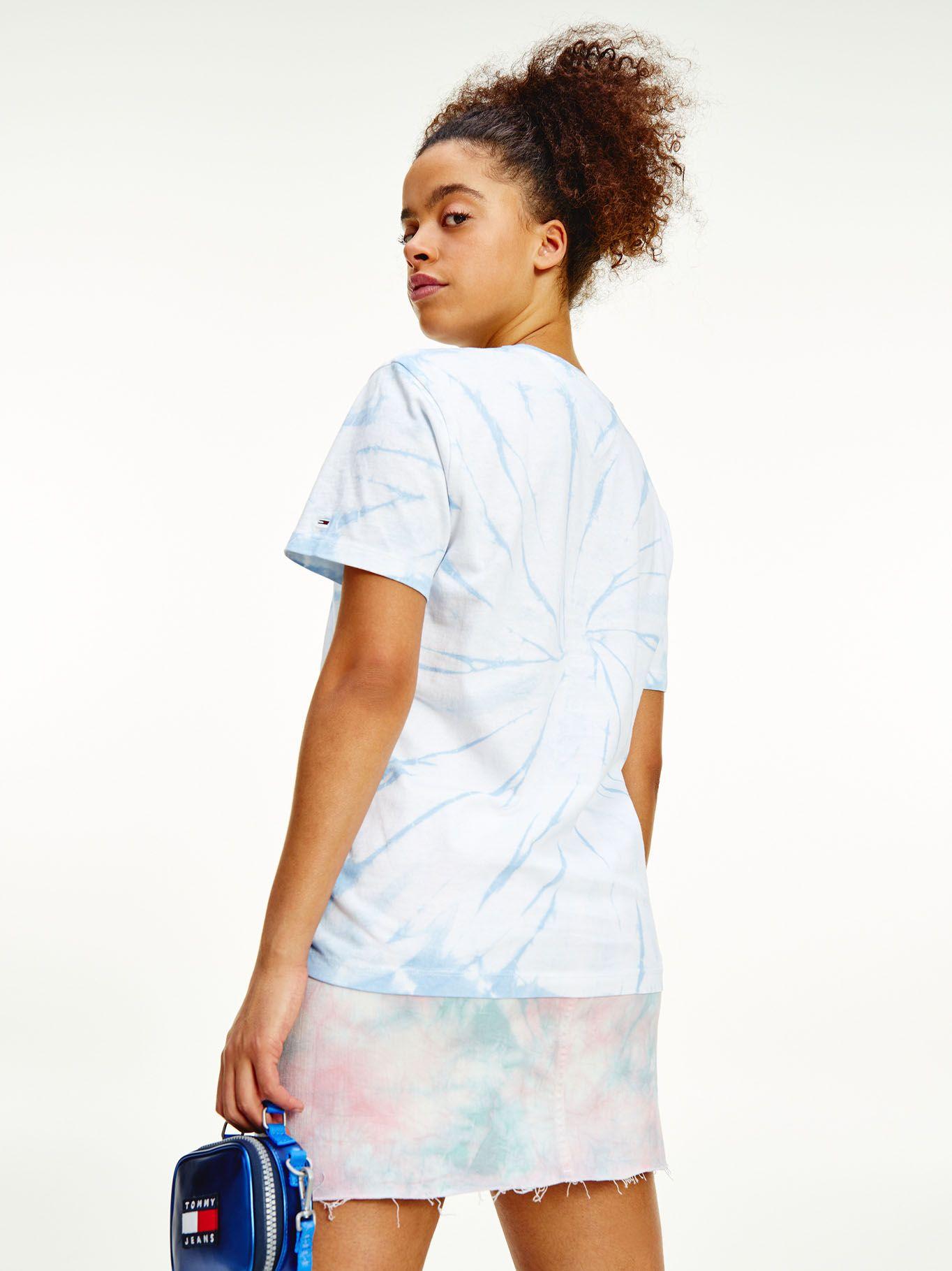 Polera Relaxed Tie Dye Celeste Tommy Jeans M2-1