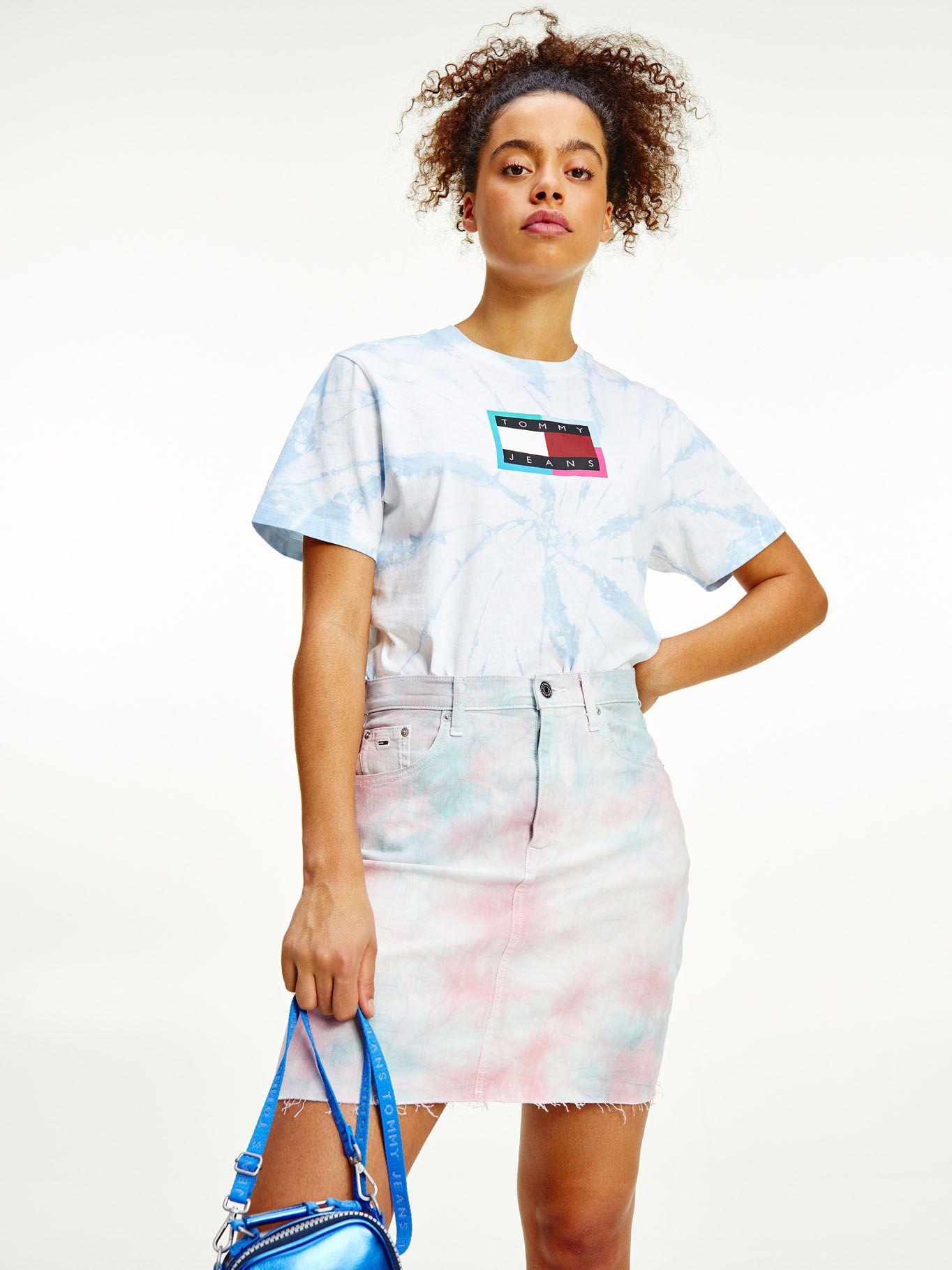 Polera Relaxed Tie Dye Celeste Tommy Jeans M2-0