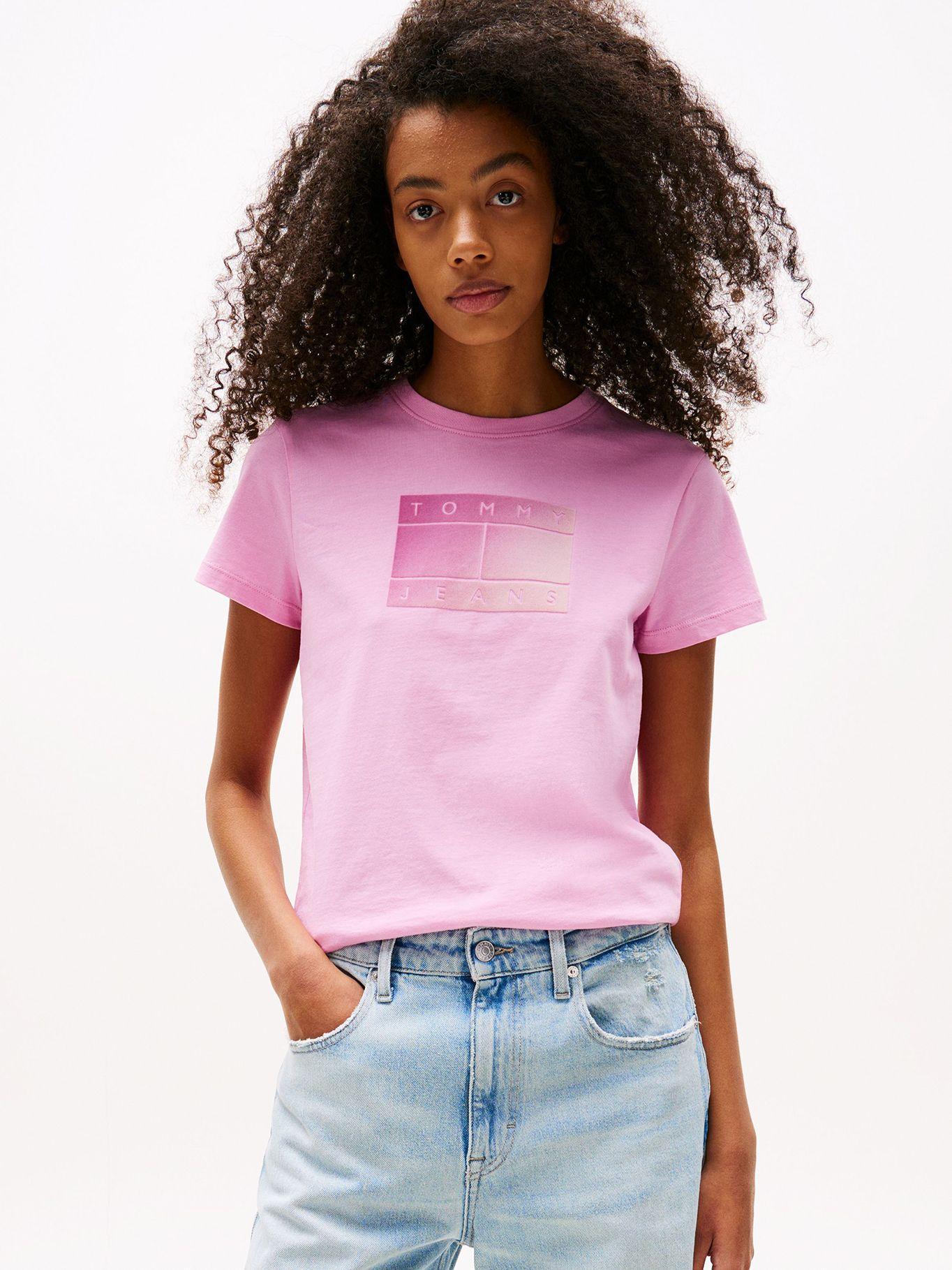 Polera Con Logo Degradado Rosado U06 Tommy Jeans-0