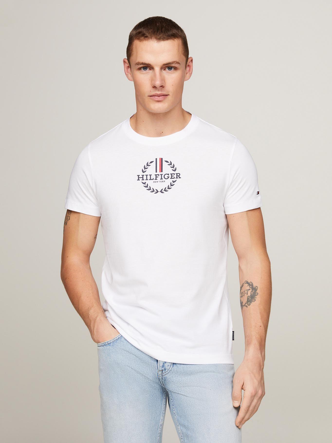 Polera Global Stripe Slim Fit Blanco Tommy Hilfiger-0