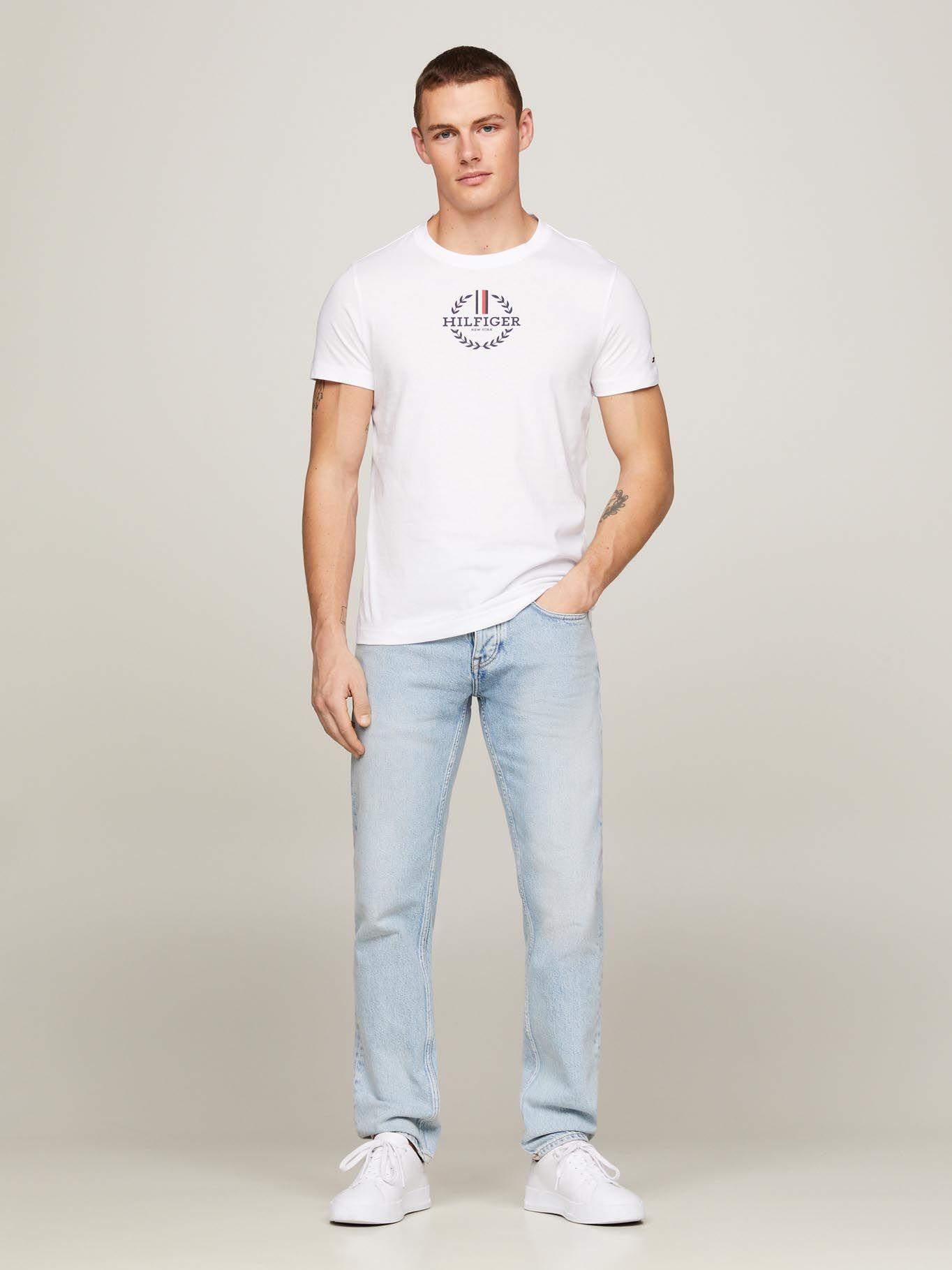 Polera Global Stripe Slim Fit Blanco Tommy Hilfiger-1