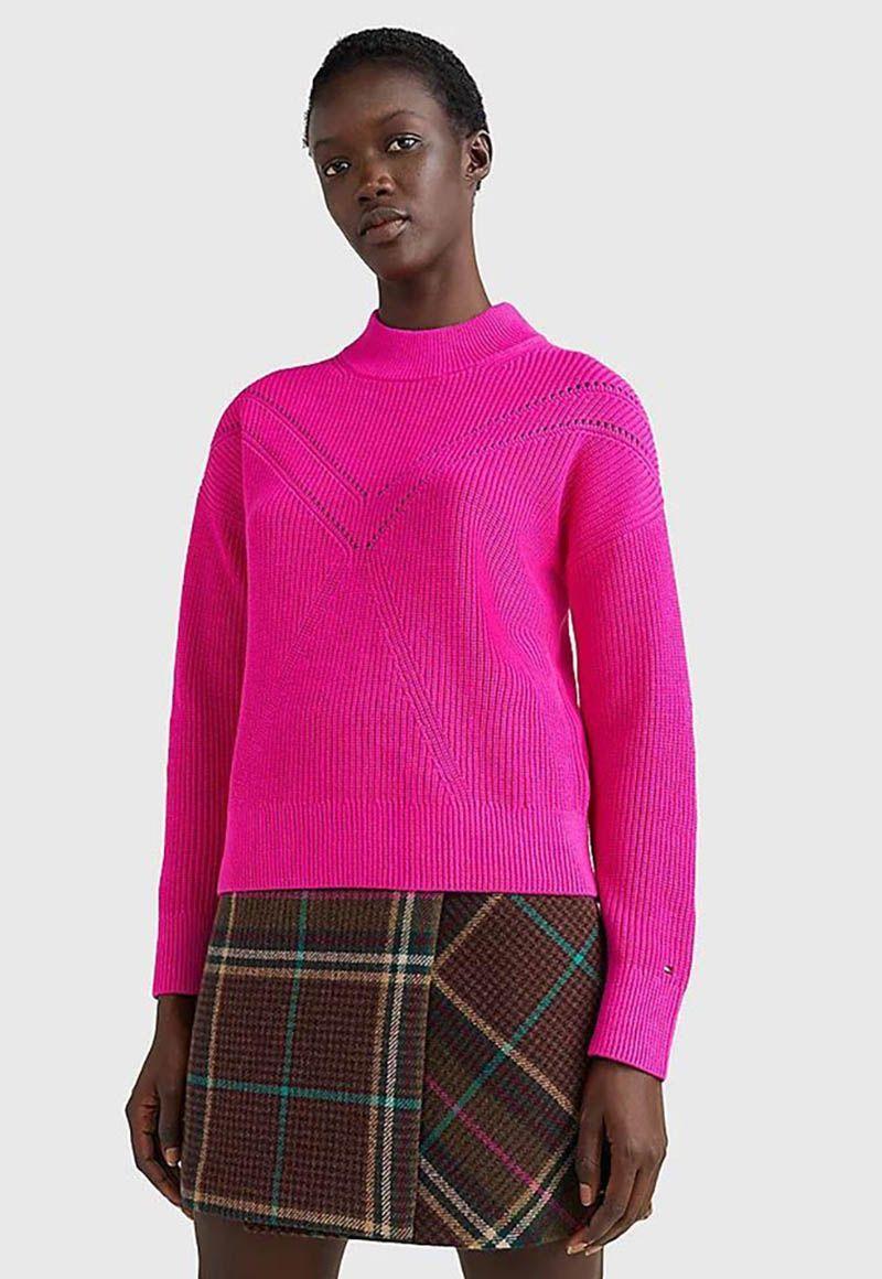 Sweater Cuello Perkins Fucsia Tommy Hilfiger-0