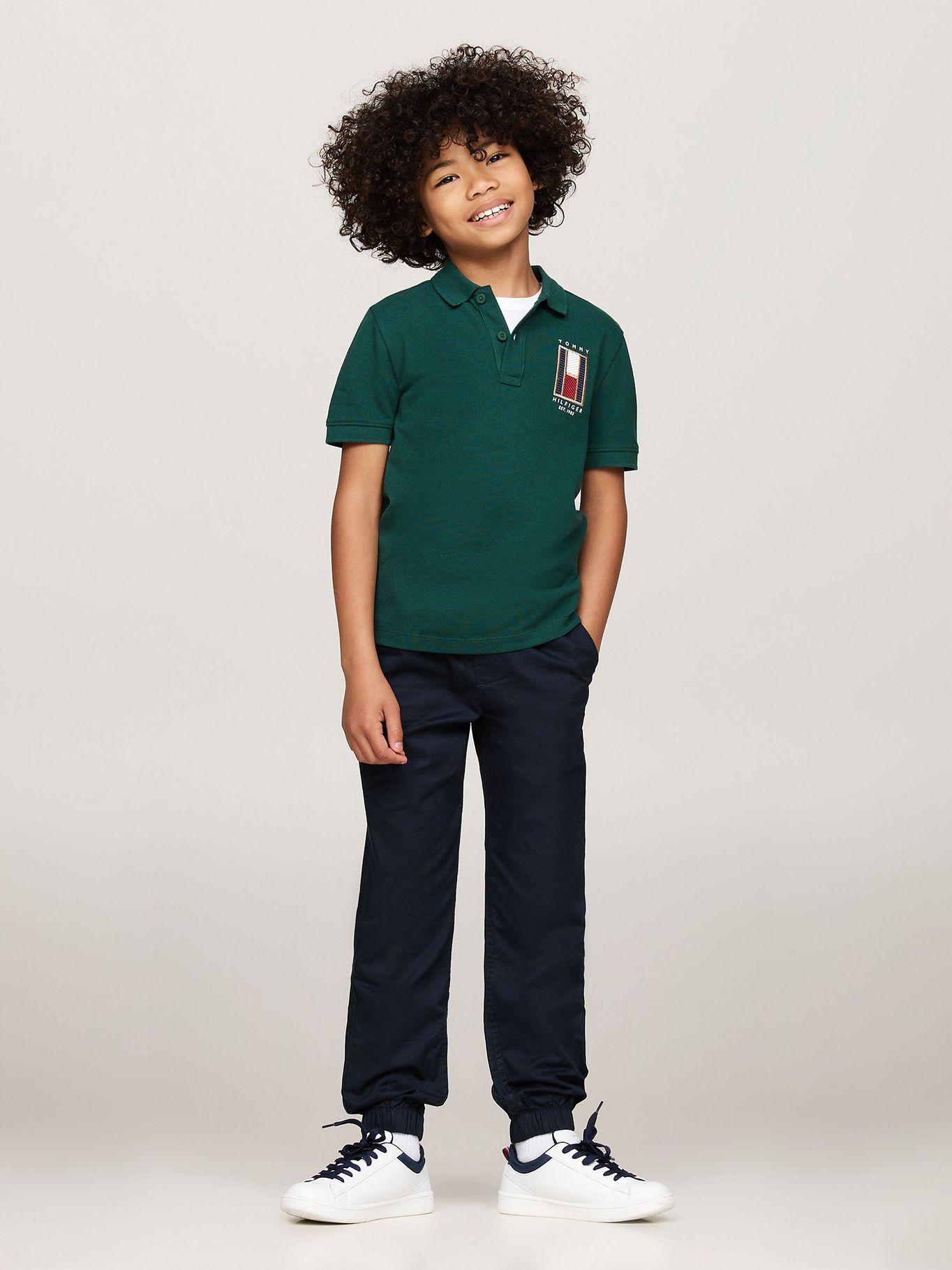Polo Vertical Flag Logo Verde Tommy Hilfiger-1