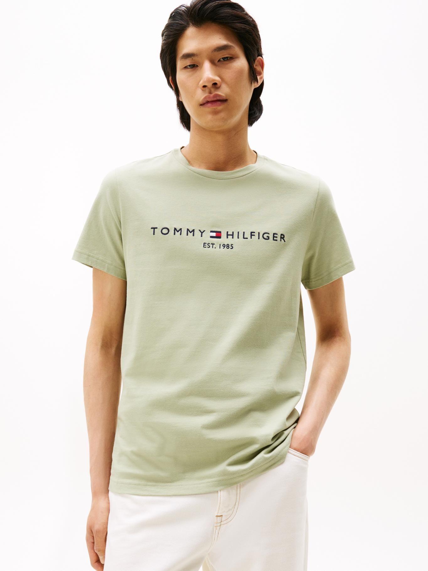 Polera Organic Cotton C Logo Slim Verde Tommy Hilfiger-0