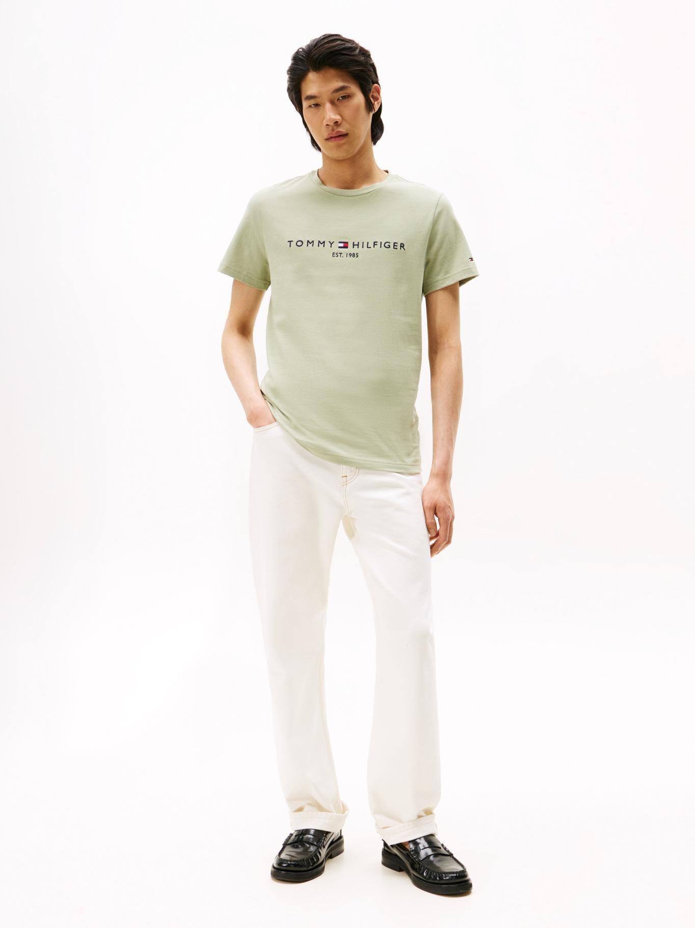 Polera Organic Cotton C Logo Slim Verde Tommy Hilfiger-1