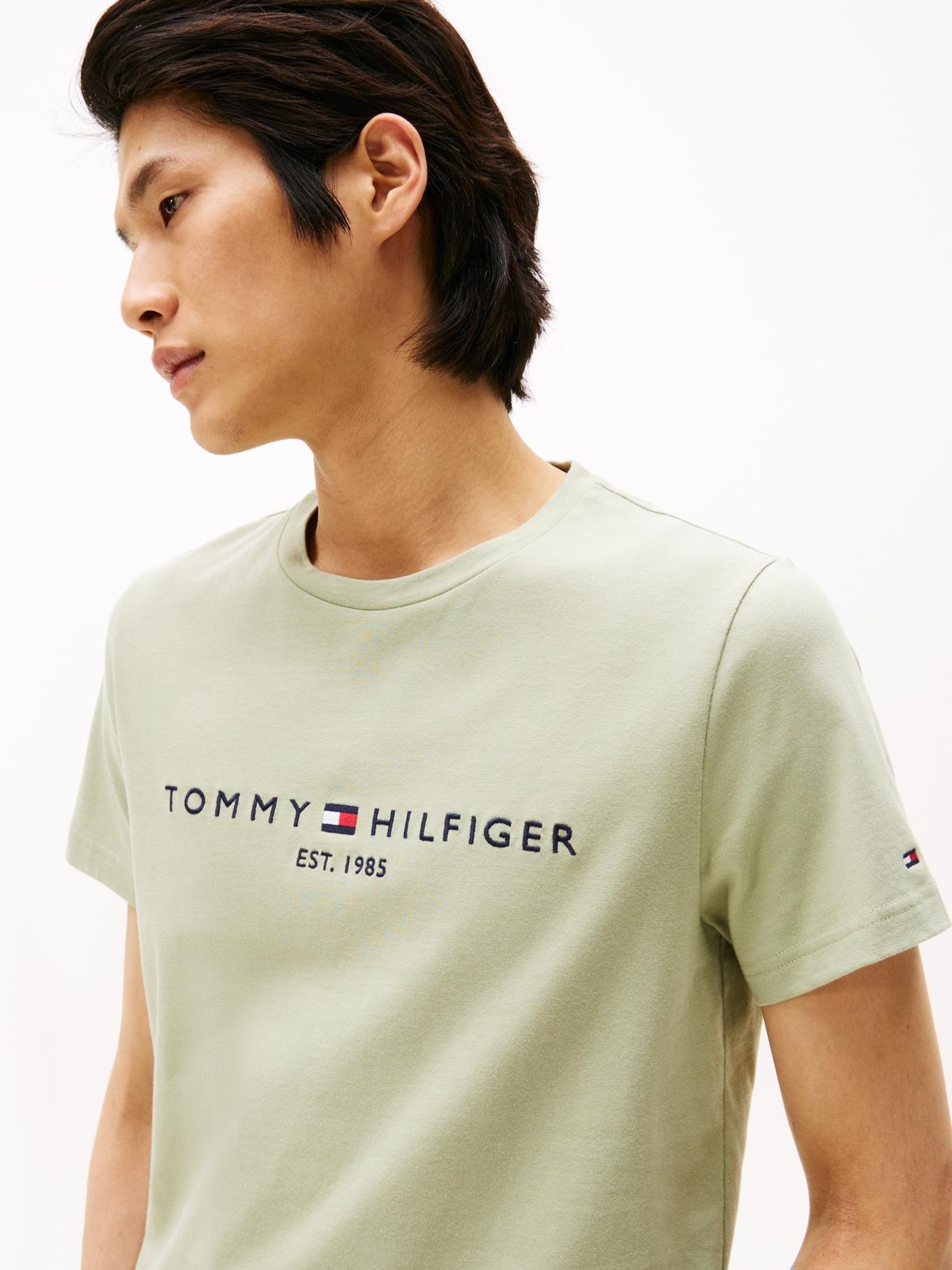 Polera Organic Cotton C Logo Slim Verde Tommy Hilfiger-3