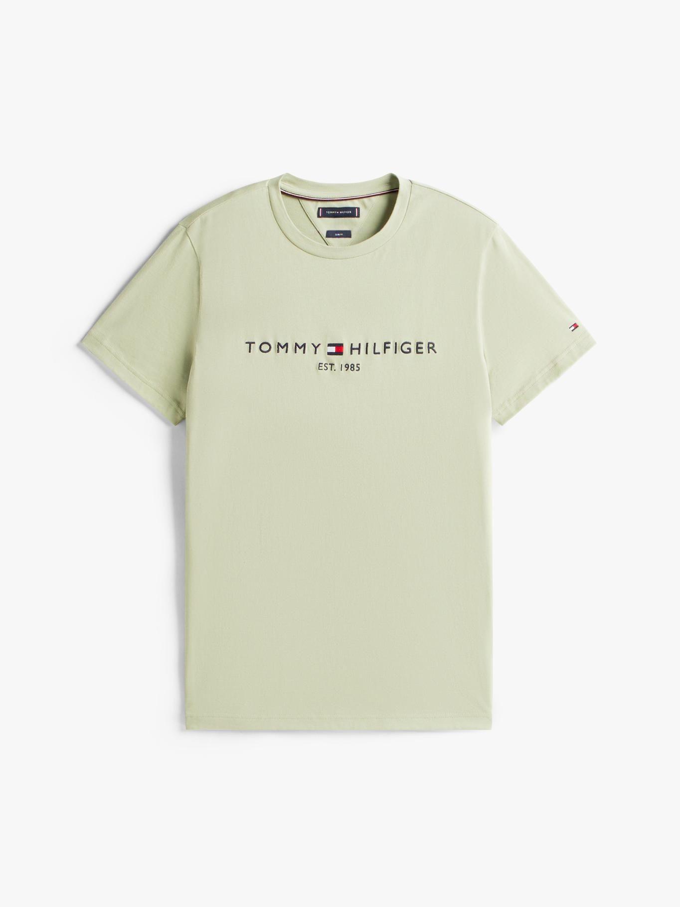 Polera Organic Cotton C Logo Slim Verde Tommy Hilfiger-4