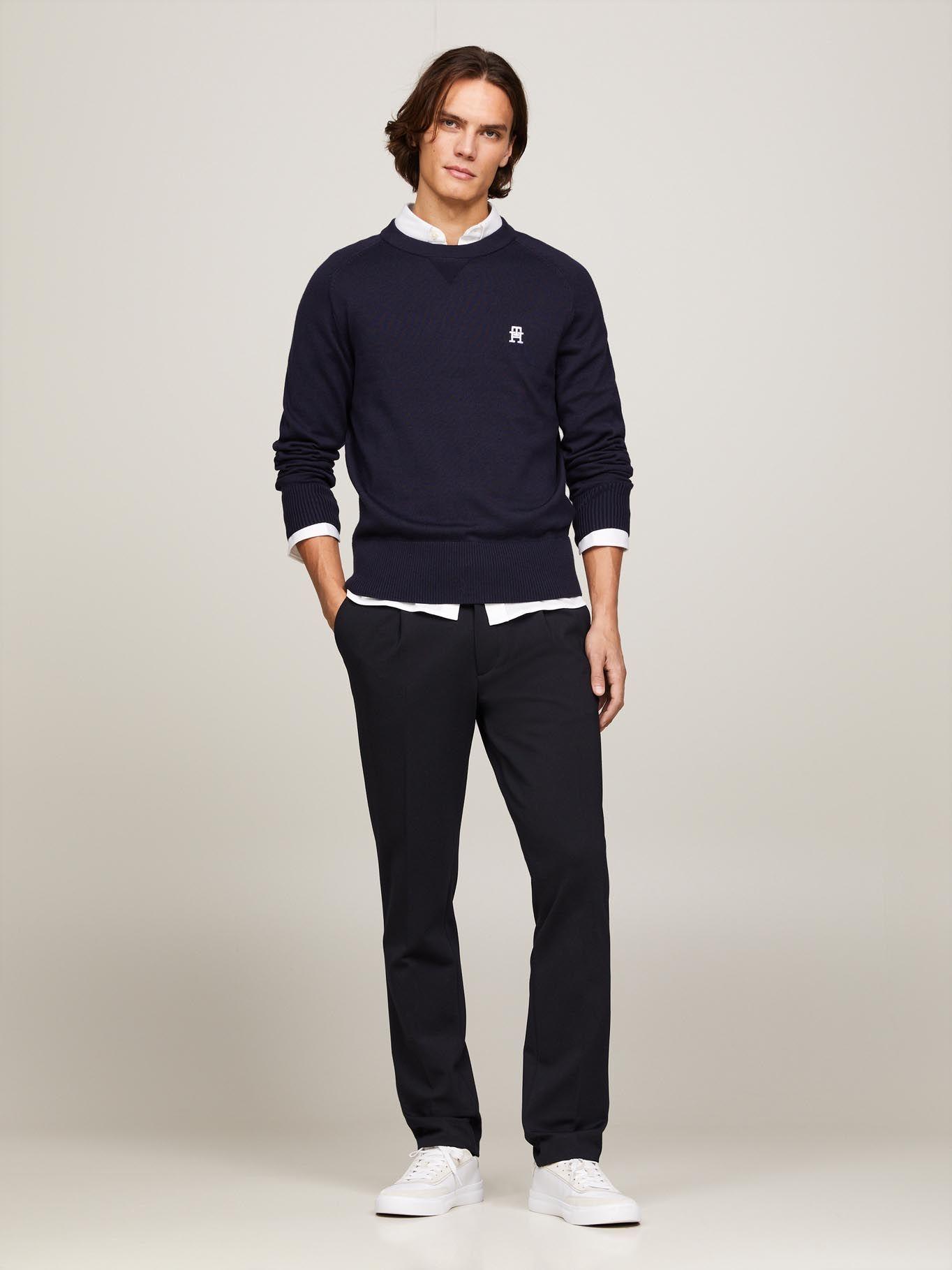 Sweater Relaxed Logo Monogram Azul Tommy Hilfiger-1