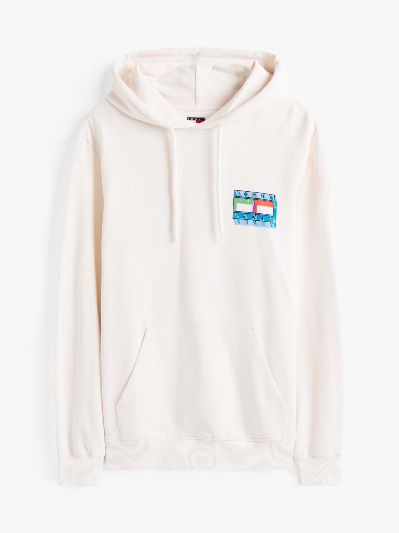 Polerón Hoodie Flag Con Logo Gráfico Blanco Tommy Jeans-4