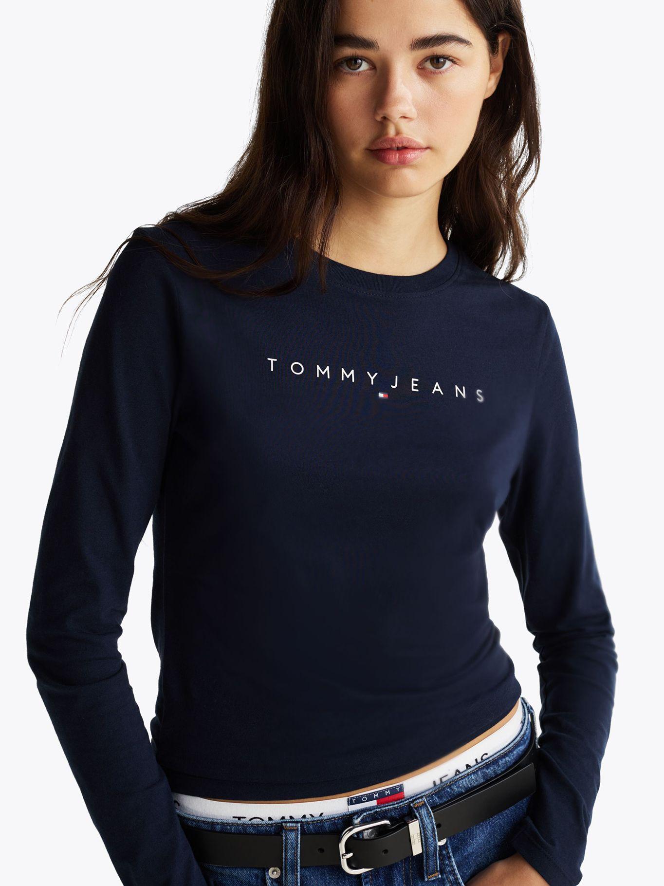 Polera Linear Logo Slim Fit Azul Tommy Jeans-3