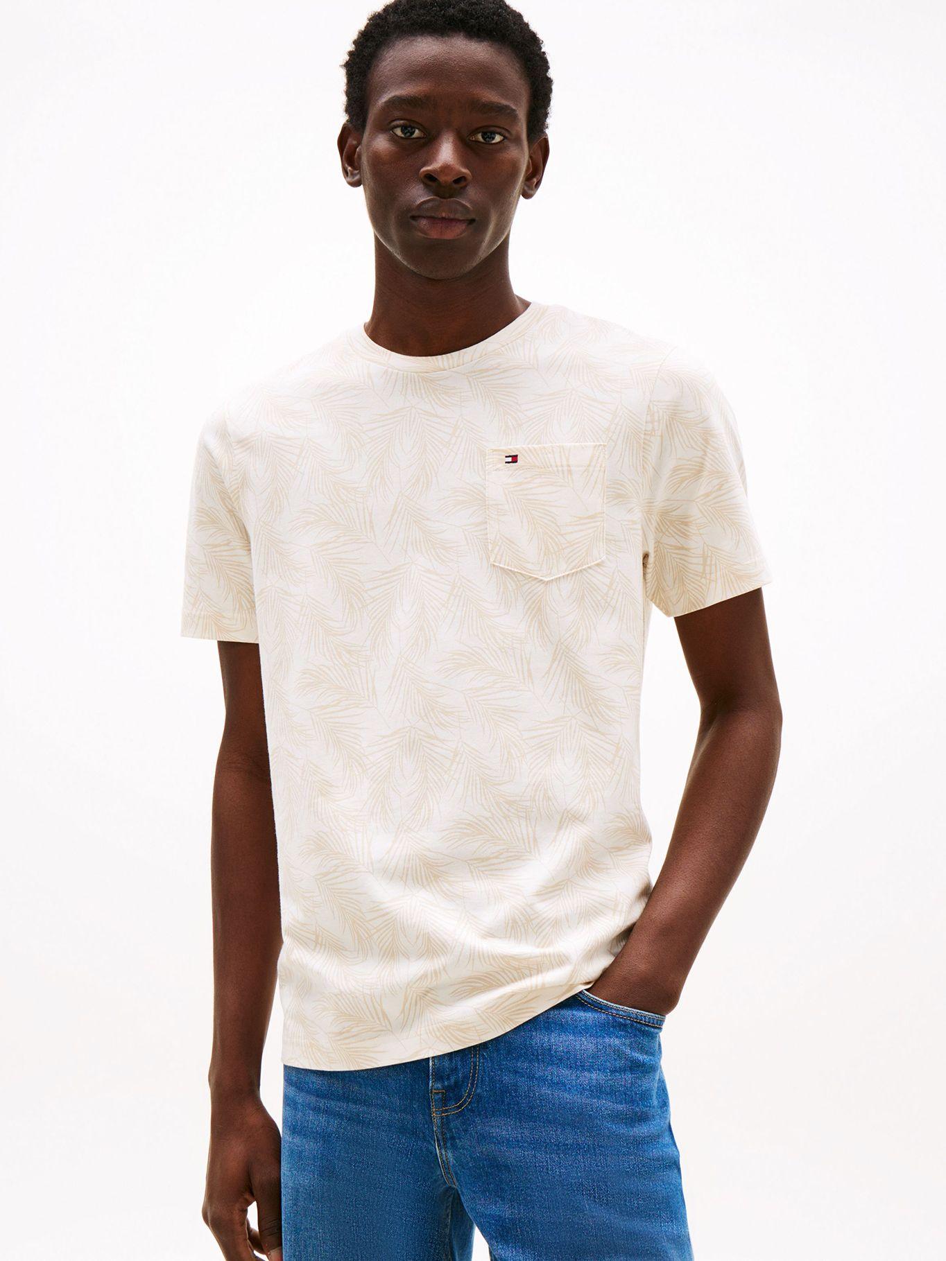 Polera Bolsillo Y Print Hojas Beige 0K4 Tommy Hilfiger-0