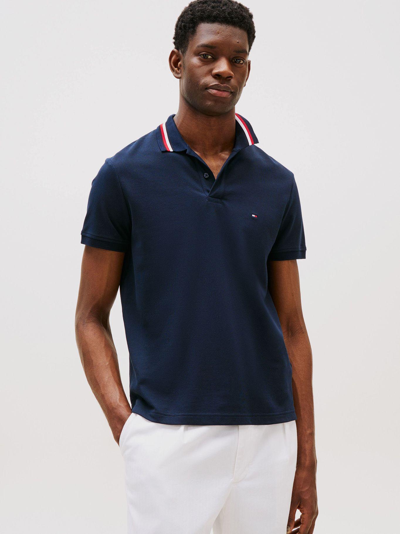 Polo Signature Collar Regular Fit Azul Tommy Hilfiger-0