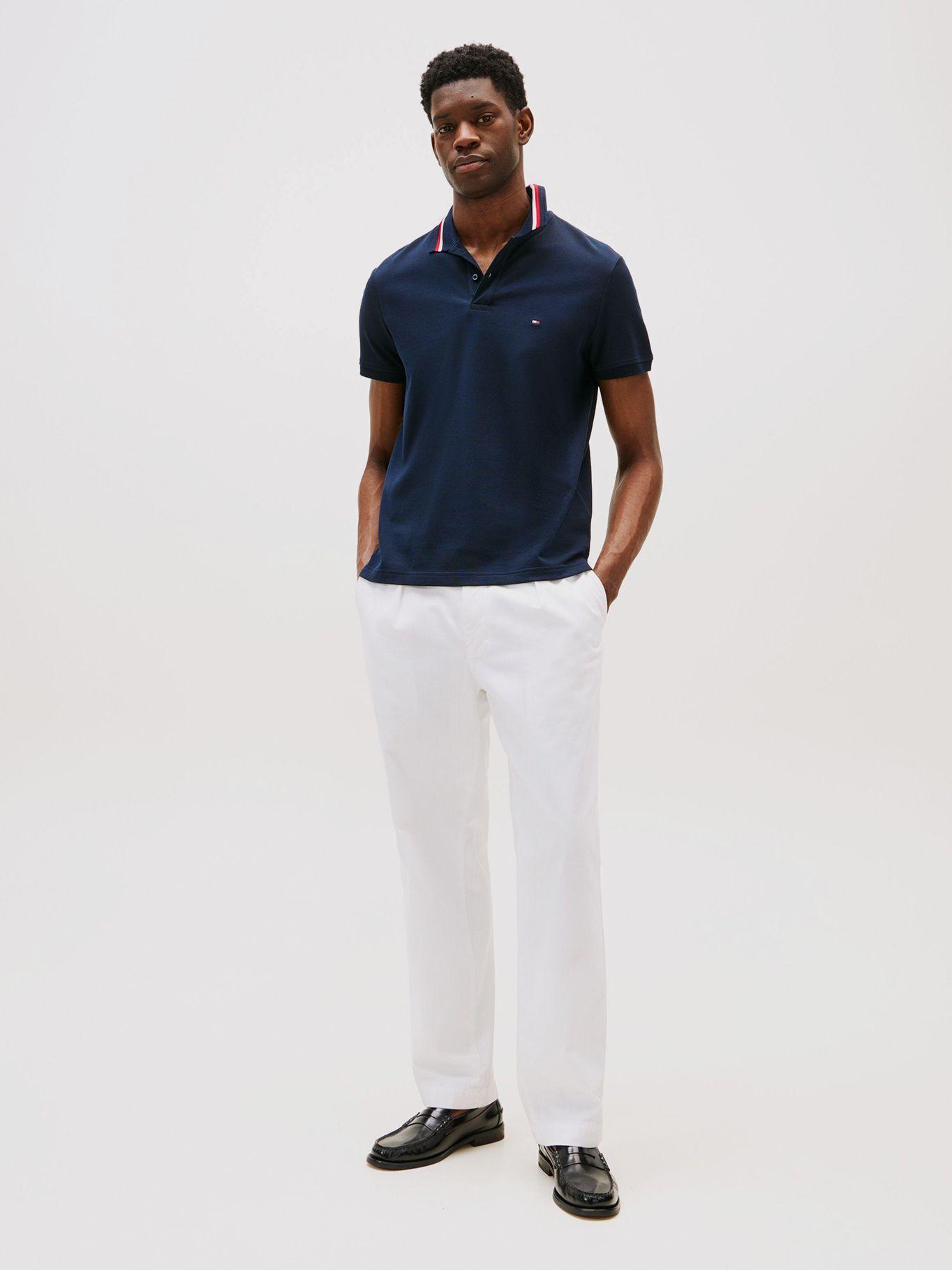 Polo Signature Collar Regular Fit Azul Tommy Hilfiger-1